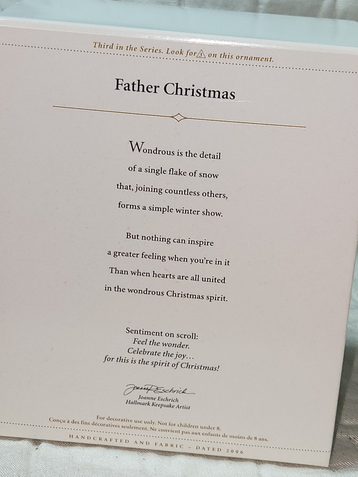 Hallmark Keepsake Ornament 2006 Father Christmas Collectors 3rd in series
