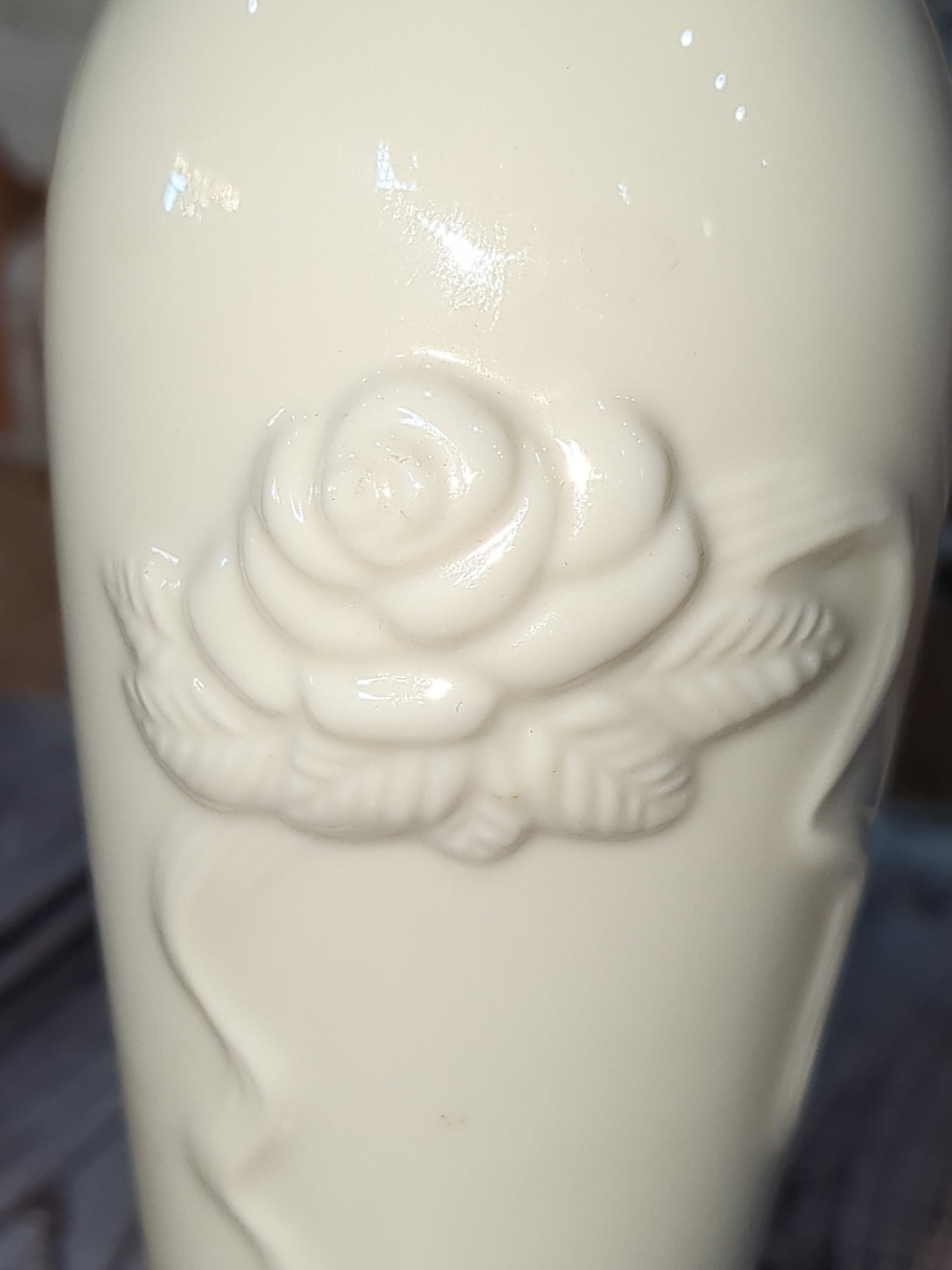 Vintage Lenox Rose Blossom Bud Vase Ivory Porcelain 24k Gold Trim 6" Tall lbv