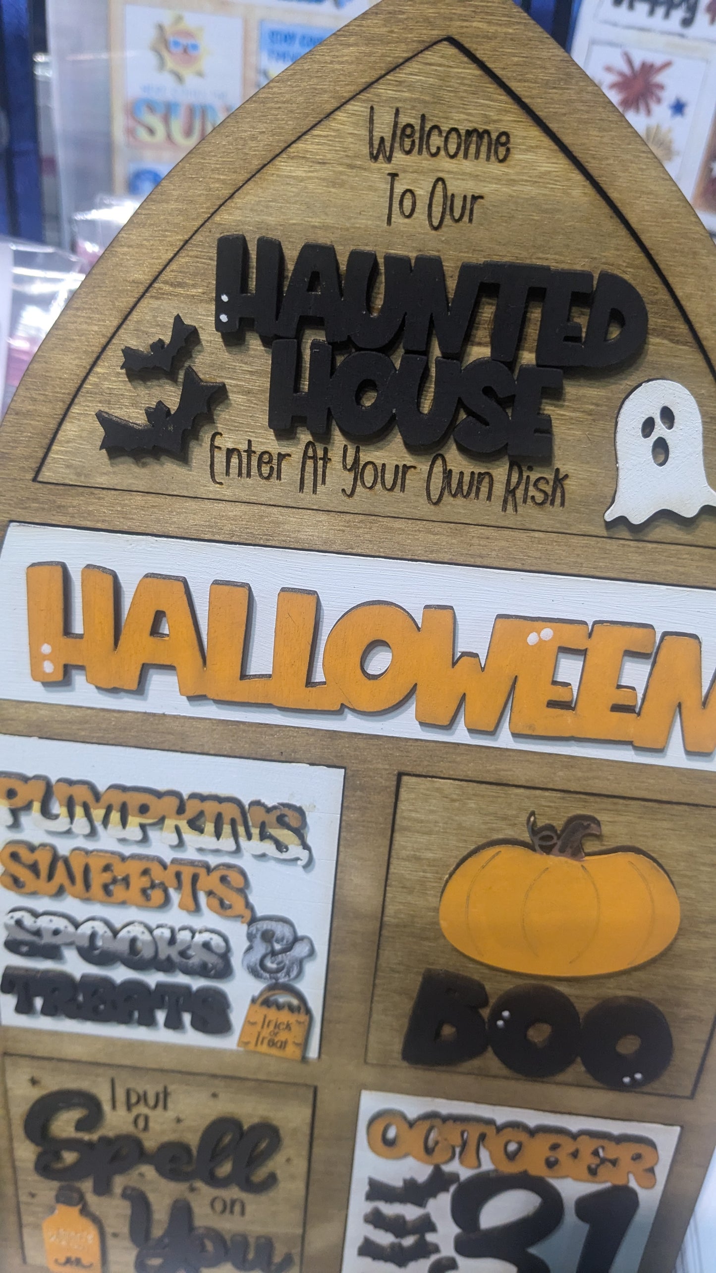 Interchangeable Flat tiered tray Halloween refill, no frame included.
