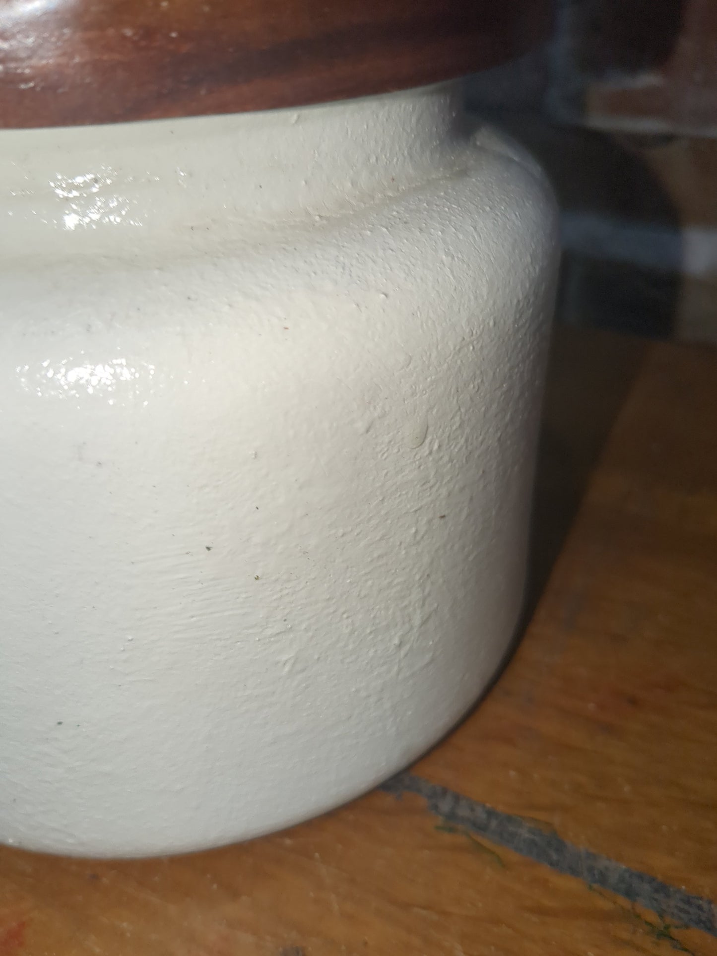 Upcycled glass jar with wooden lid