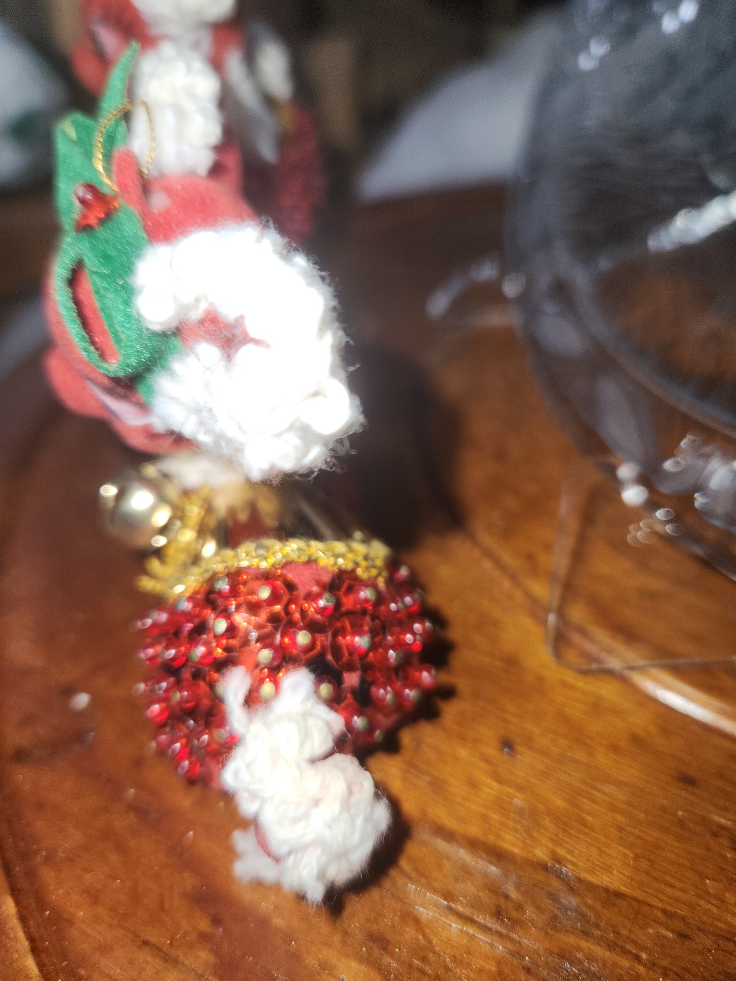 2 Vintage flocked push pin reindeer ornaments 3.5" chr120