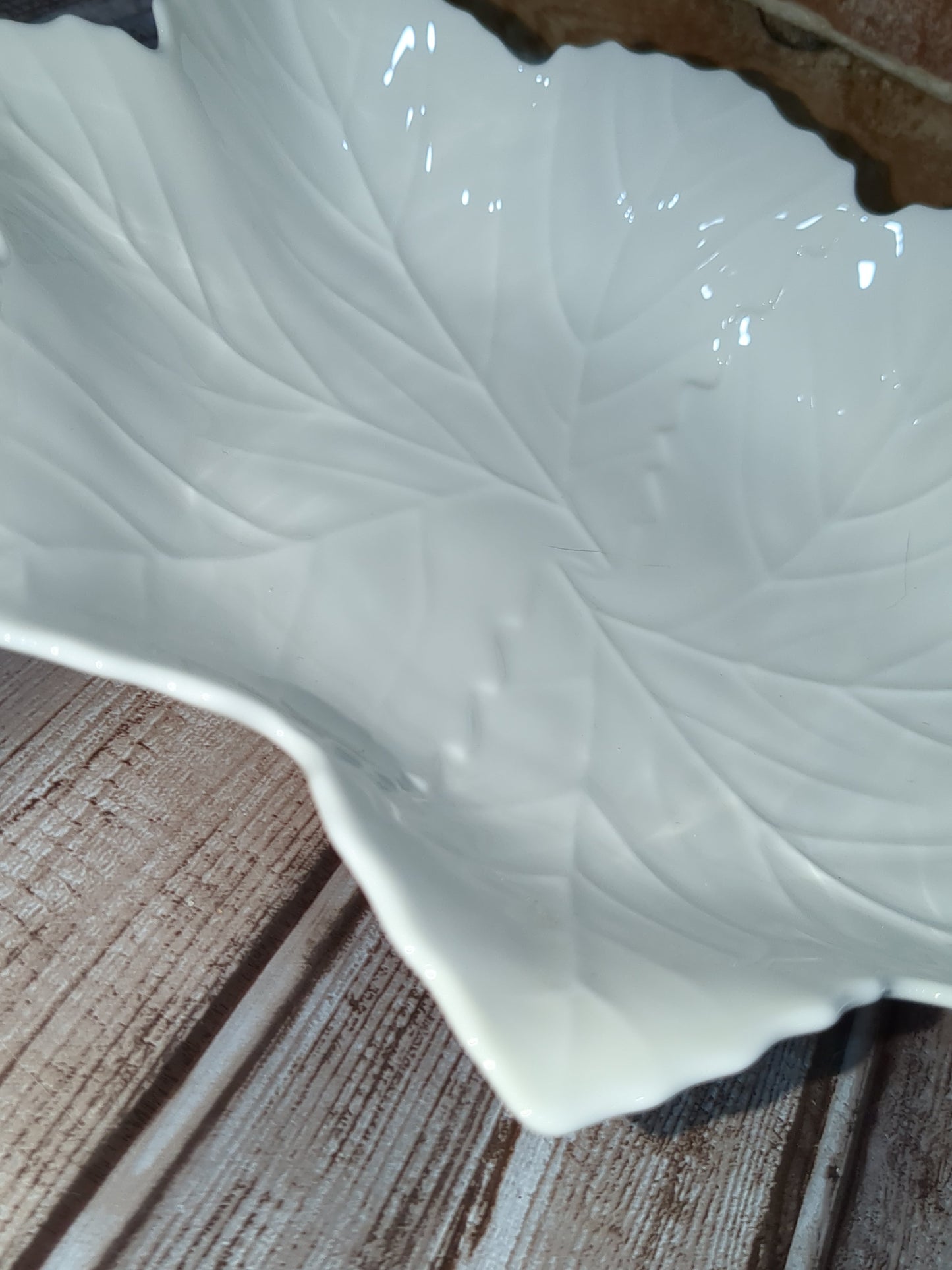 Fitz and Floyd White Leaf Bowl Bone China