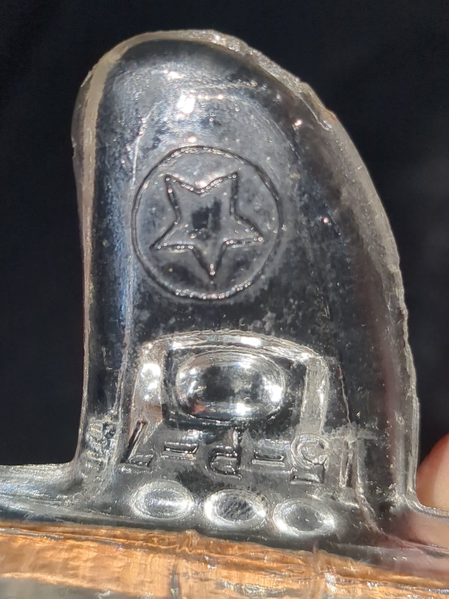 Vintage 1940s Jeanette Glass WWII  US Army Bomber glass candy container with original label Figural glass airplane candy gl123