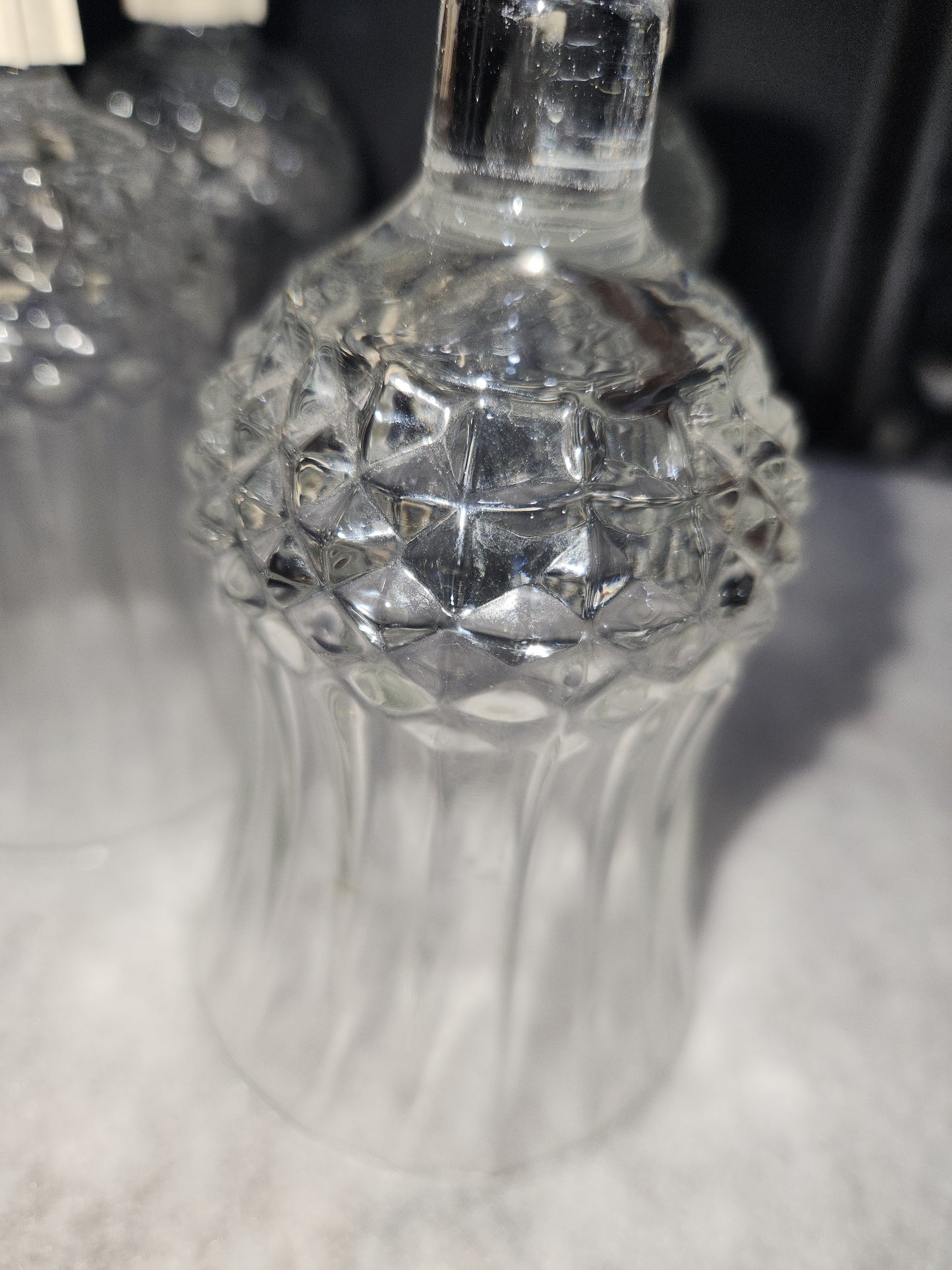 Vintage Home Interiors Diamond Crystal Glass Votive Cup Candle Holder Set of 4