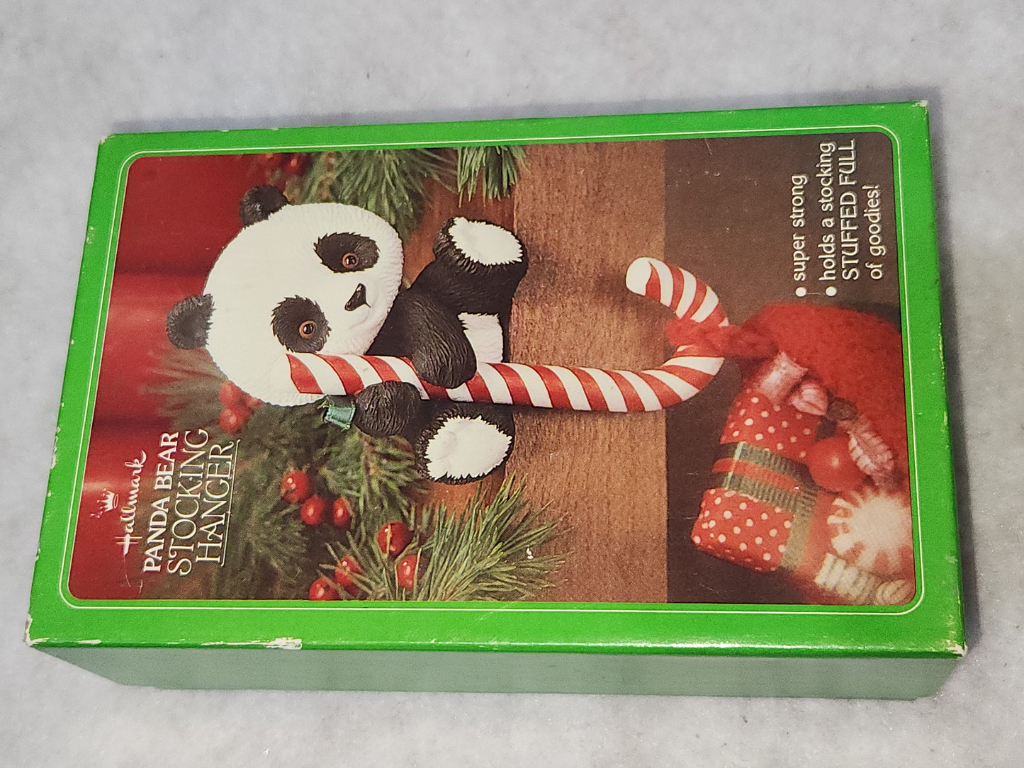 Vintage Hallmark Christmas Stocking Hanger Holder Panda Bear 1981 sh249