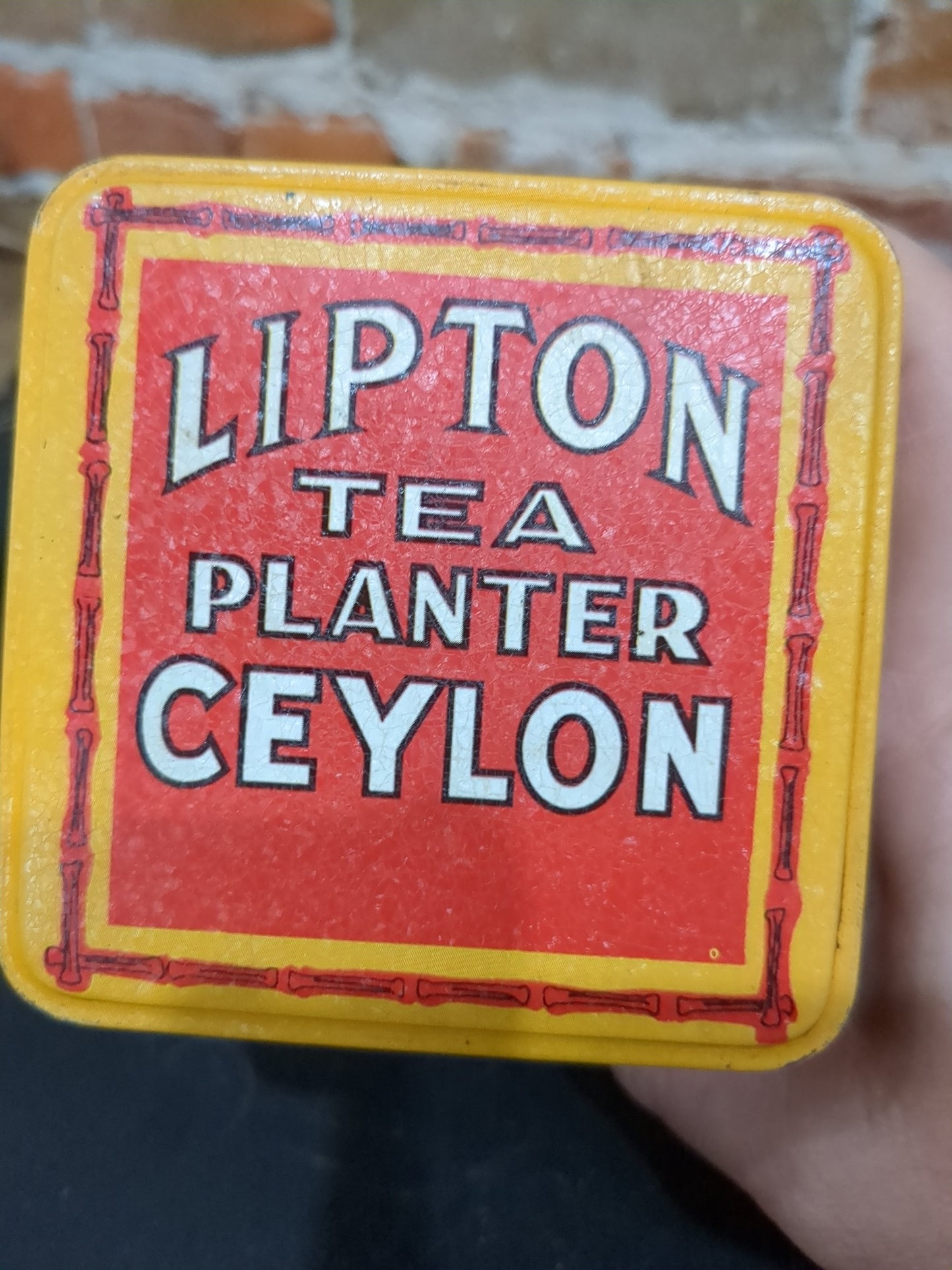 Vintage Bristol Ware Lipton Tea Bag Planter Ceylon Collectible Advertising Tin tin793