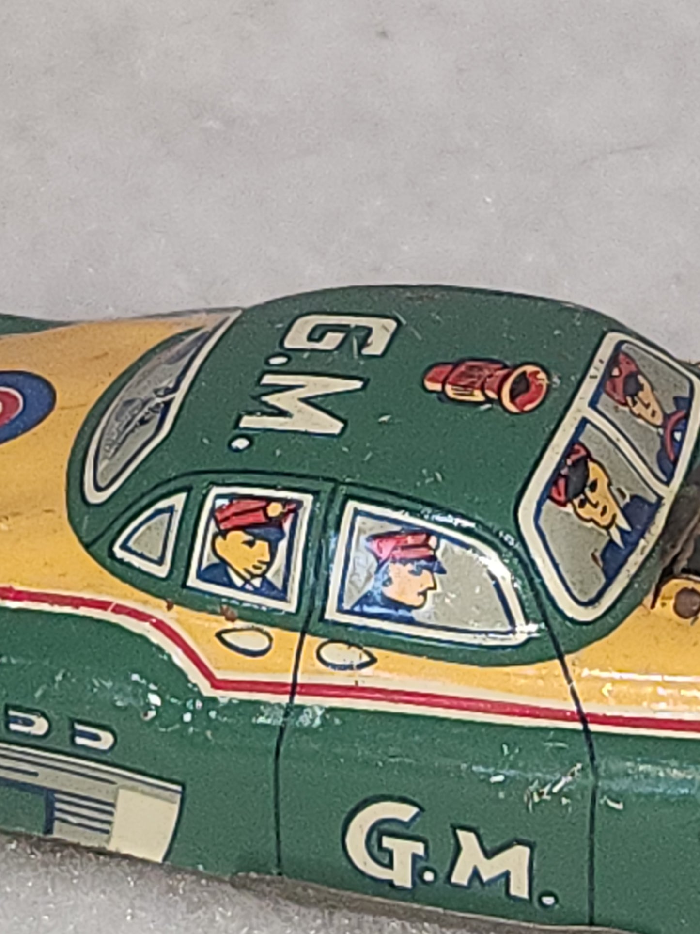 Vintage G-Men Gangster Tin Litho Toy Car Japan car6