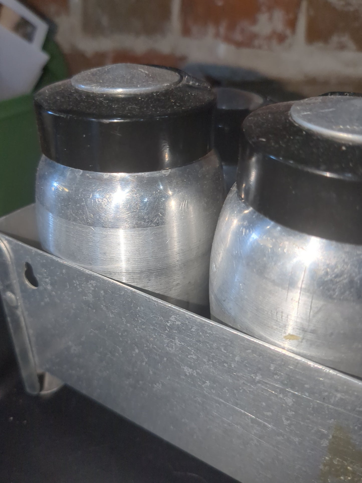 Kromex Vintage Aluminum Spice Set With Rare Flour And Sugar Shakers alum110