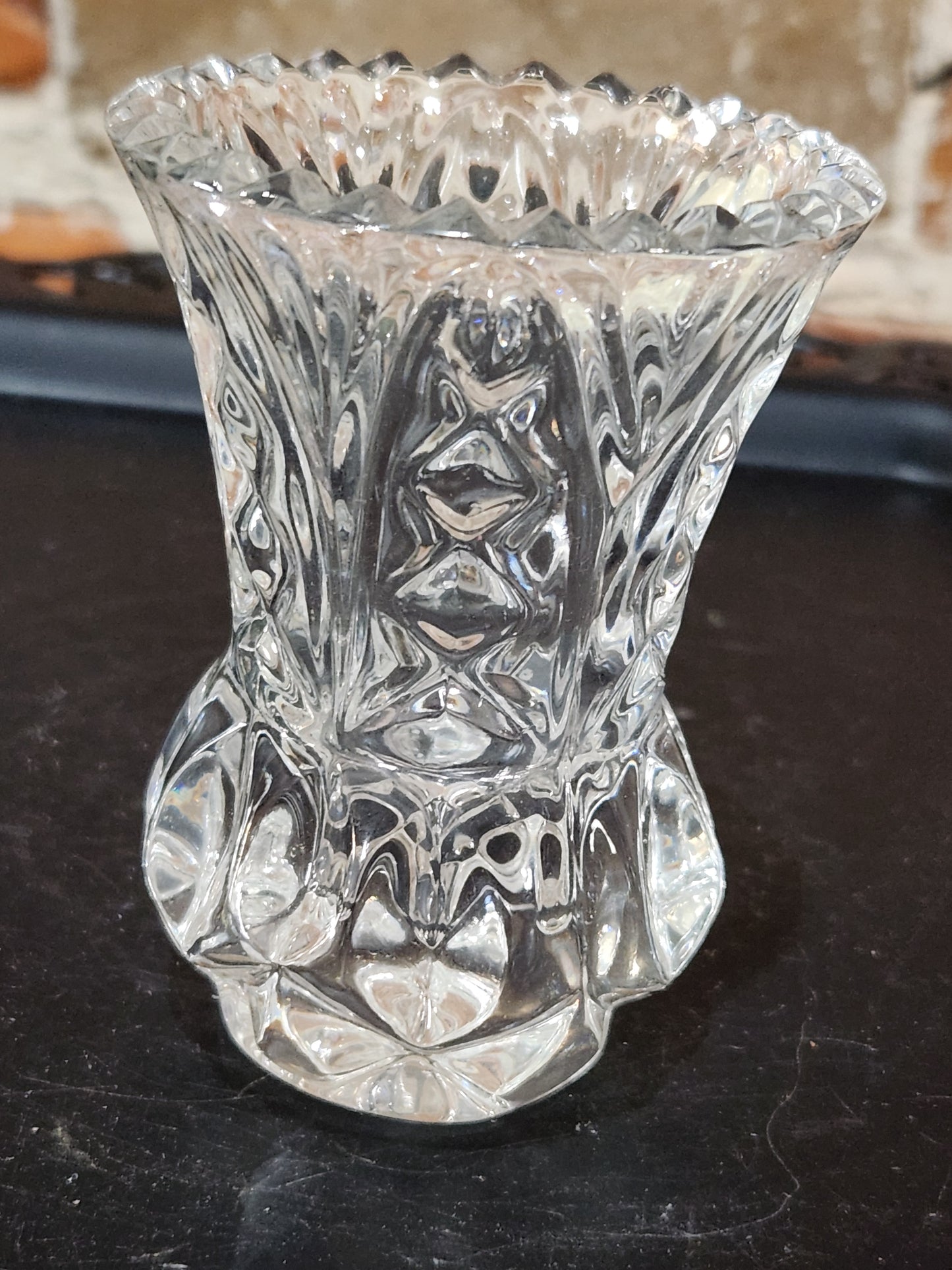 Vintage Mid Century Glass Crystal Yugoslavia Zajecar Vase or toothpick holder vas67