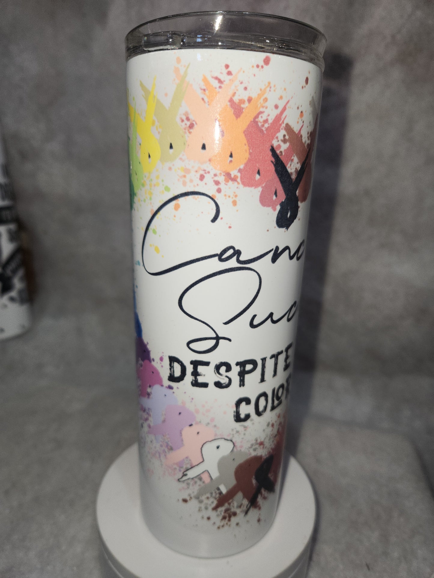 20 oz insulated Stainless Steel Tumbler Cancer Sucks With Cancer Ribbons tcs1