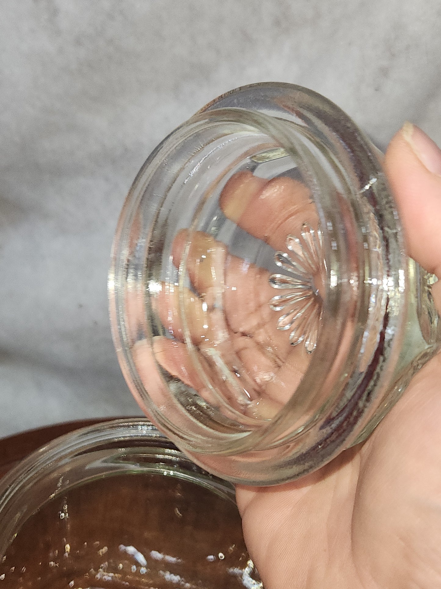 Vintage Clear Heavy Square Glass Canister Jar with Lid gl951