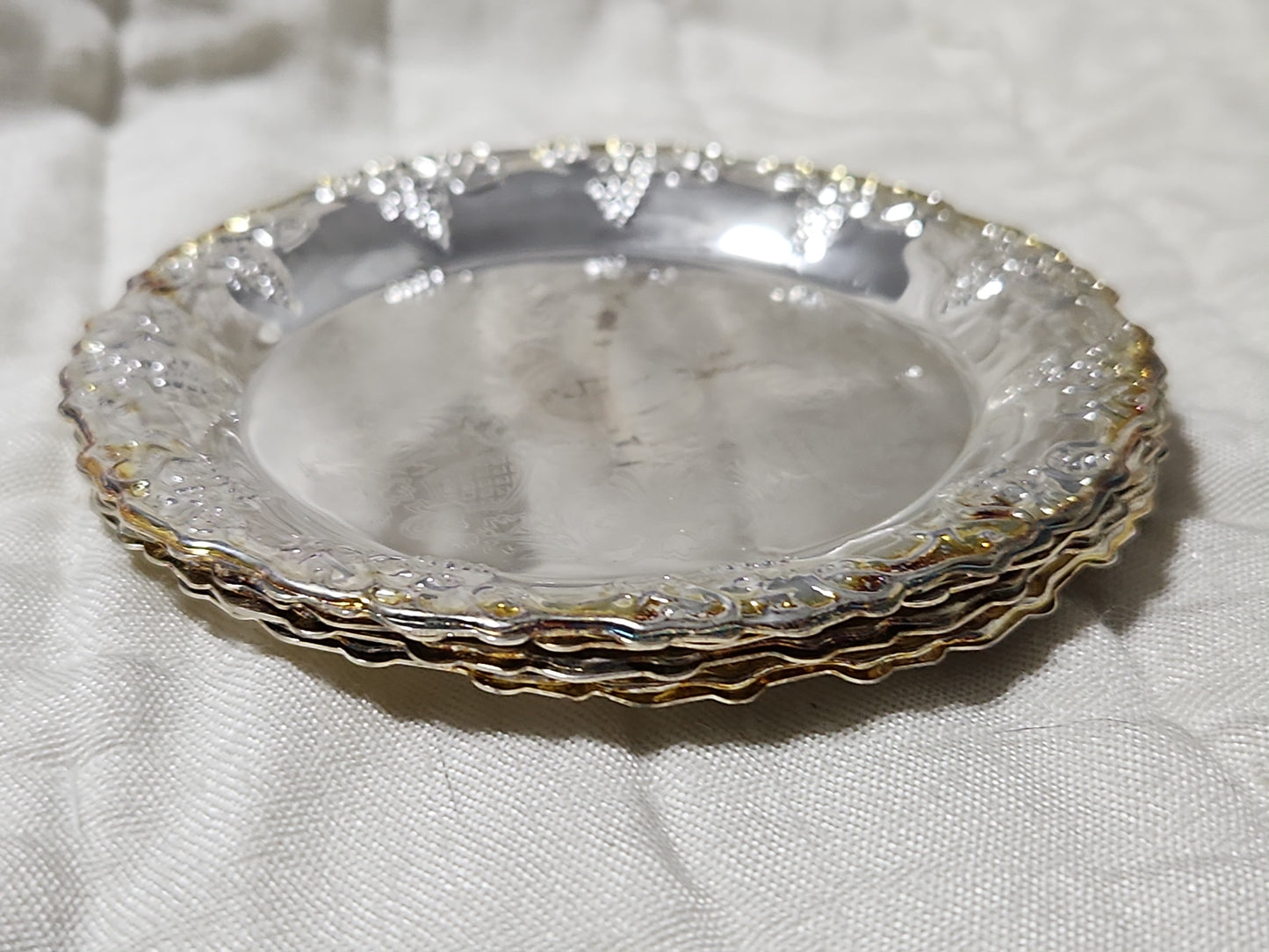 Vintage Set Of 4 Crea Milano Design silver-plated coaster set MCM