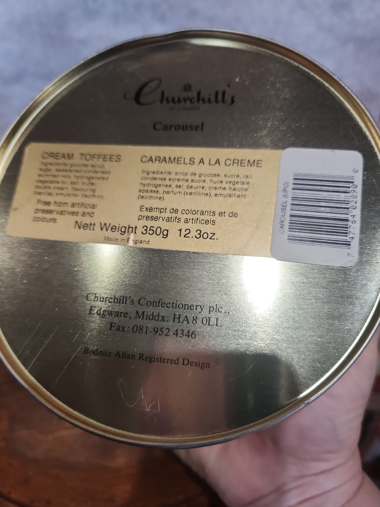 Vintage Churchill's of London Carousel Circus Animals Tin England tin445