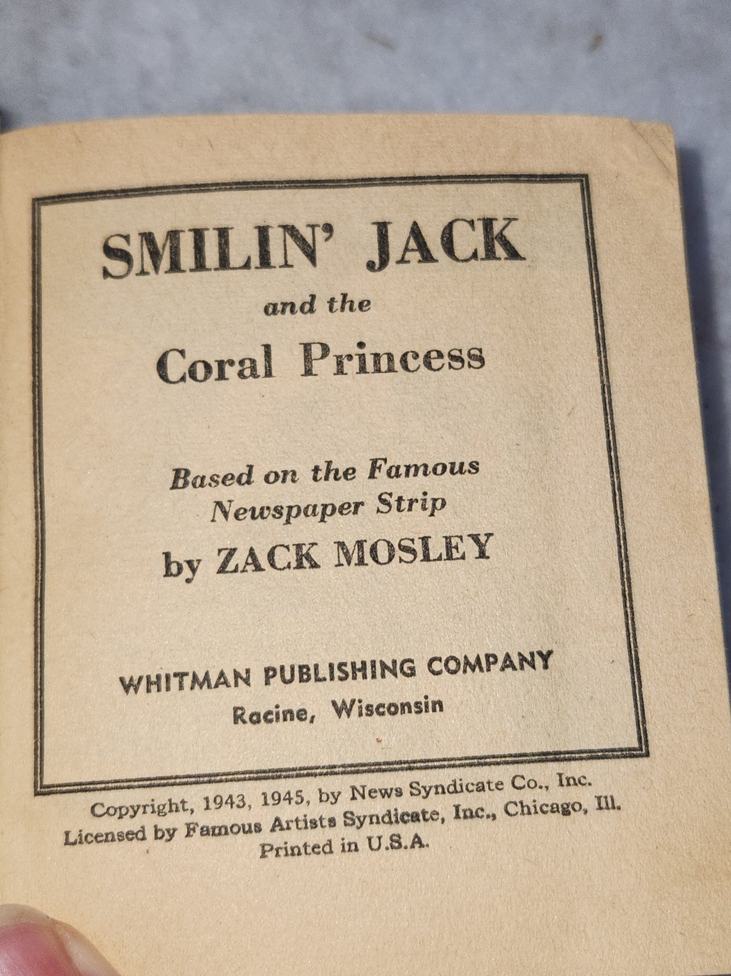 Vintage Big Little Book Better Little Book Smilin' Jack and the Coral Princess