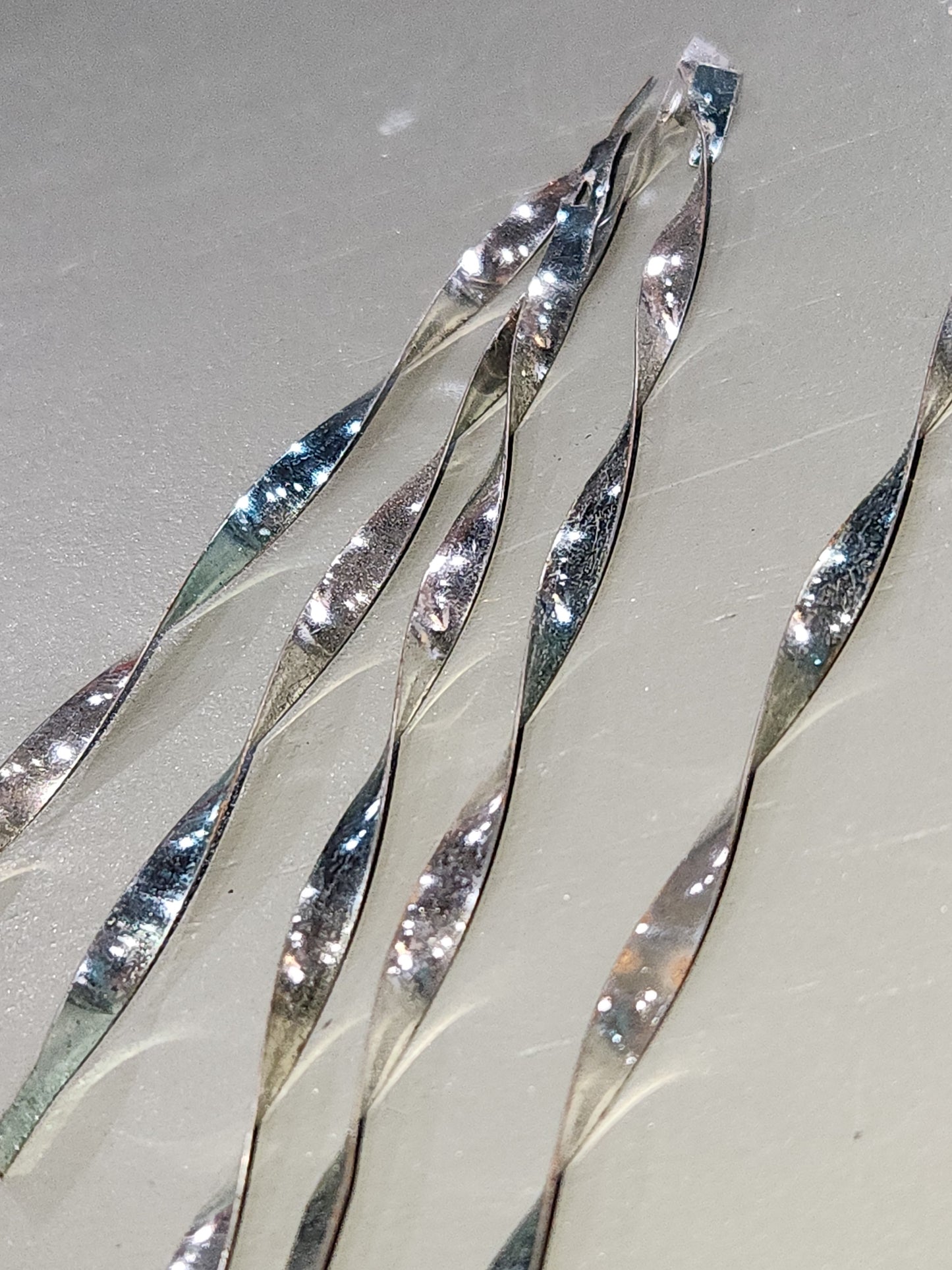 Vintage Aluminum Icicle Twist Christmas Ornament 5 1/2" Set Of 24