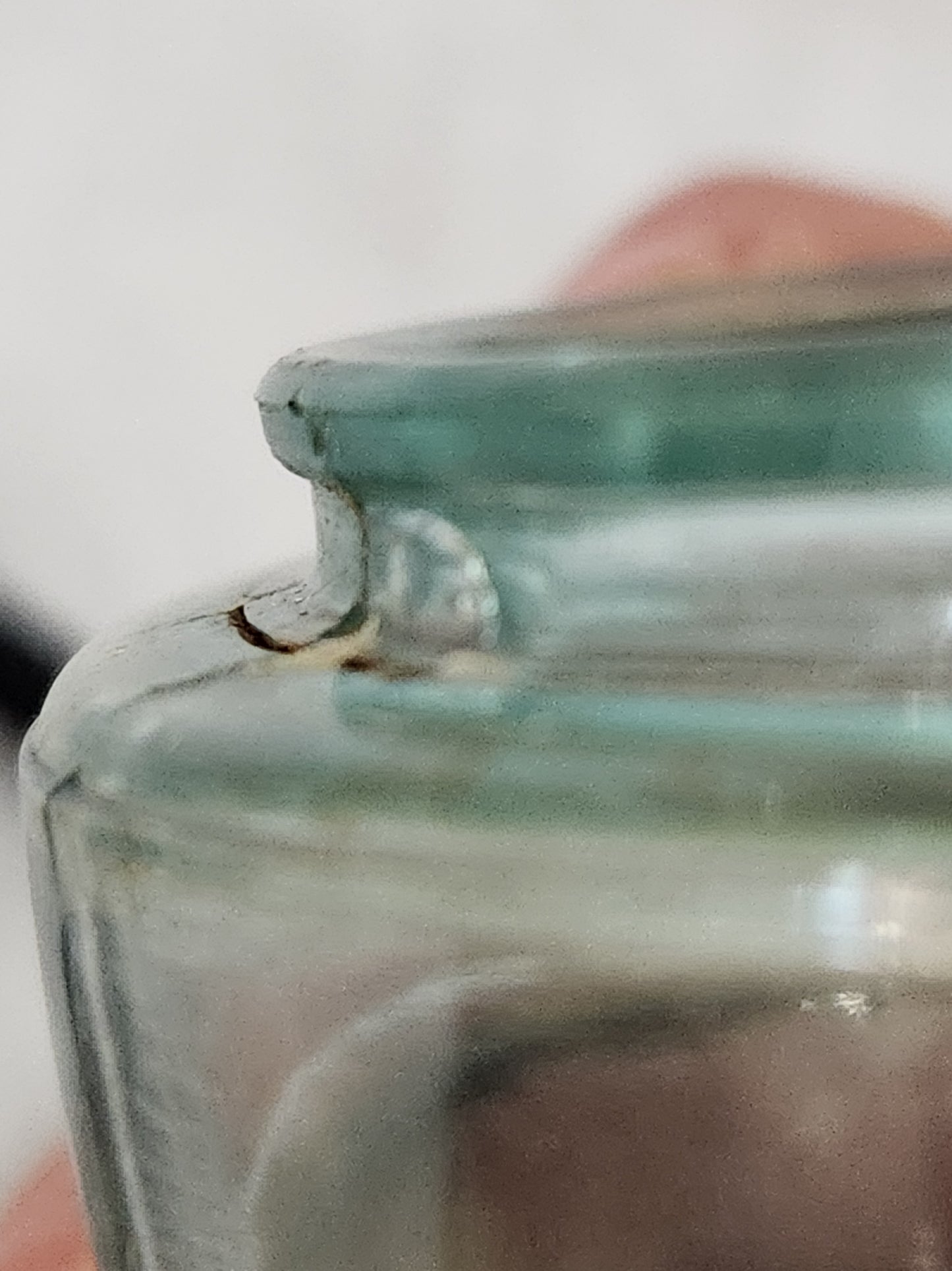 Vintage ATLAS E-Z SEAL Blue Mason Pint Jar glass lid Wire Bail Trade Mark Reg cornflower light aqua blue jar88