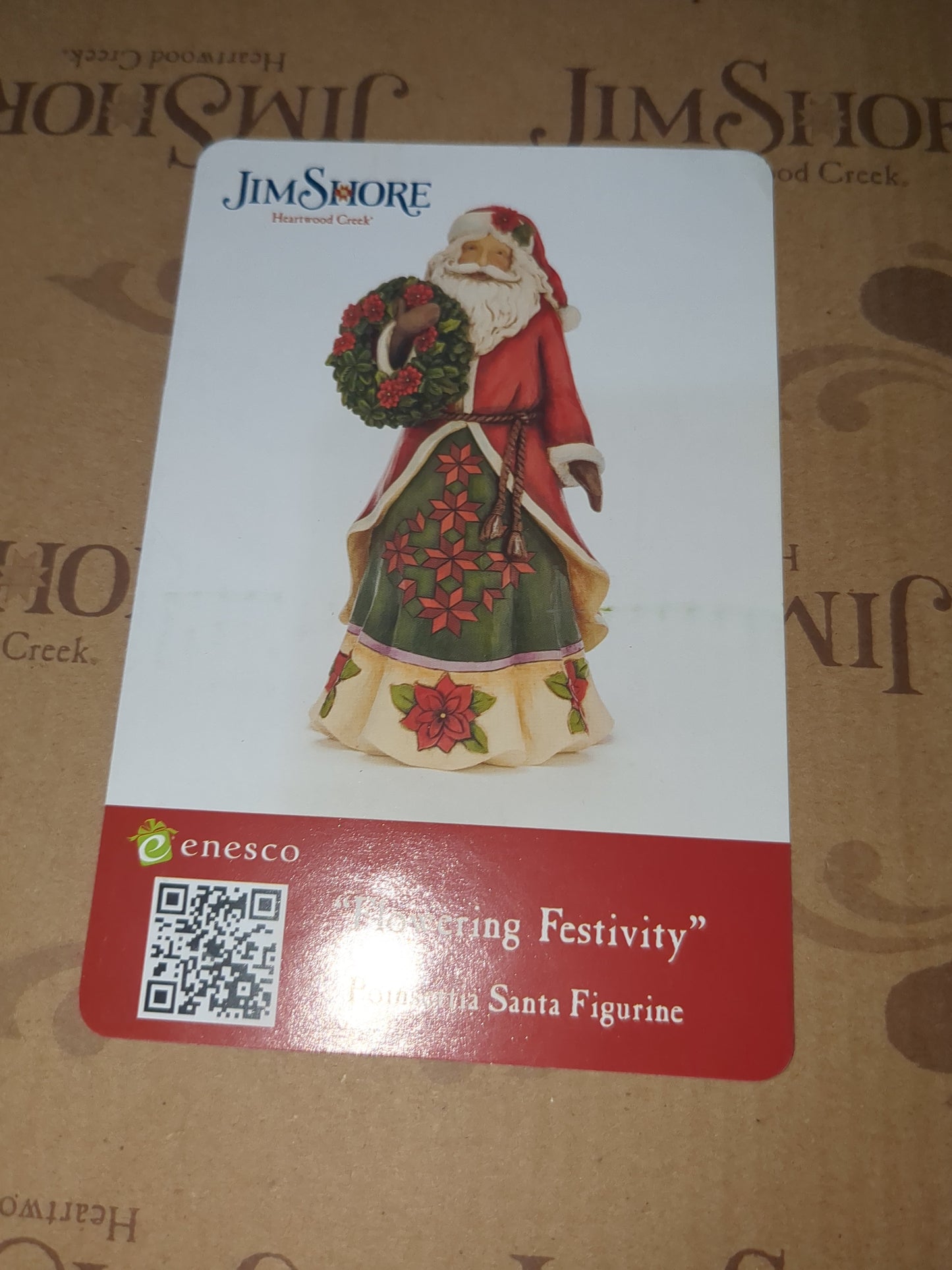 Jim Shore Heartwood Creek Flowering Festivity Santa, Poinsettia, Wreath S4046762r