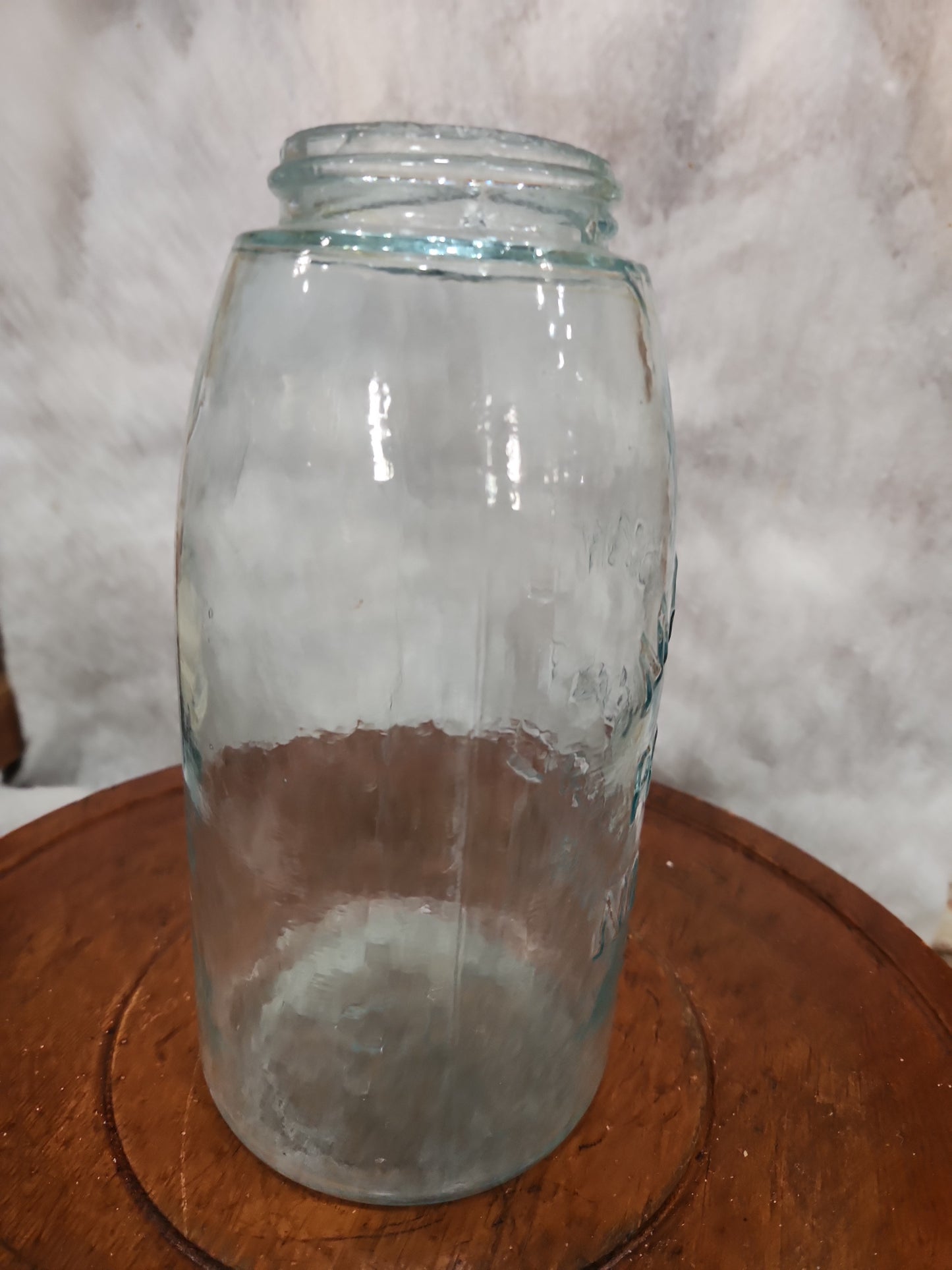 Vintage Light Aqua Blue 1/2 Gallon Embossed Mason's Patent Nov. 30th 1858 jar54