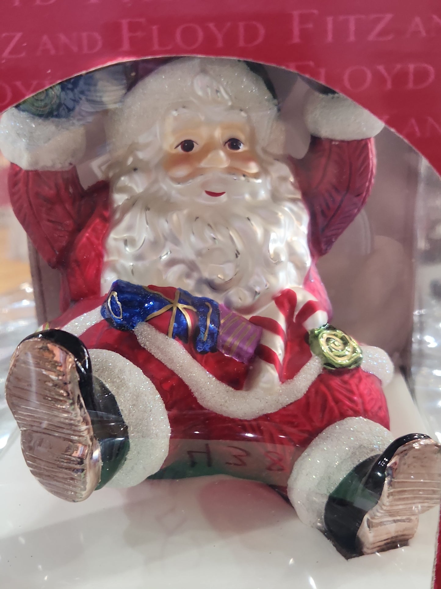 Fitz & Floyd Classics Mercury Glass Santa Ornament Christmas Sugarplum orn543