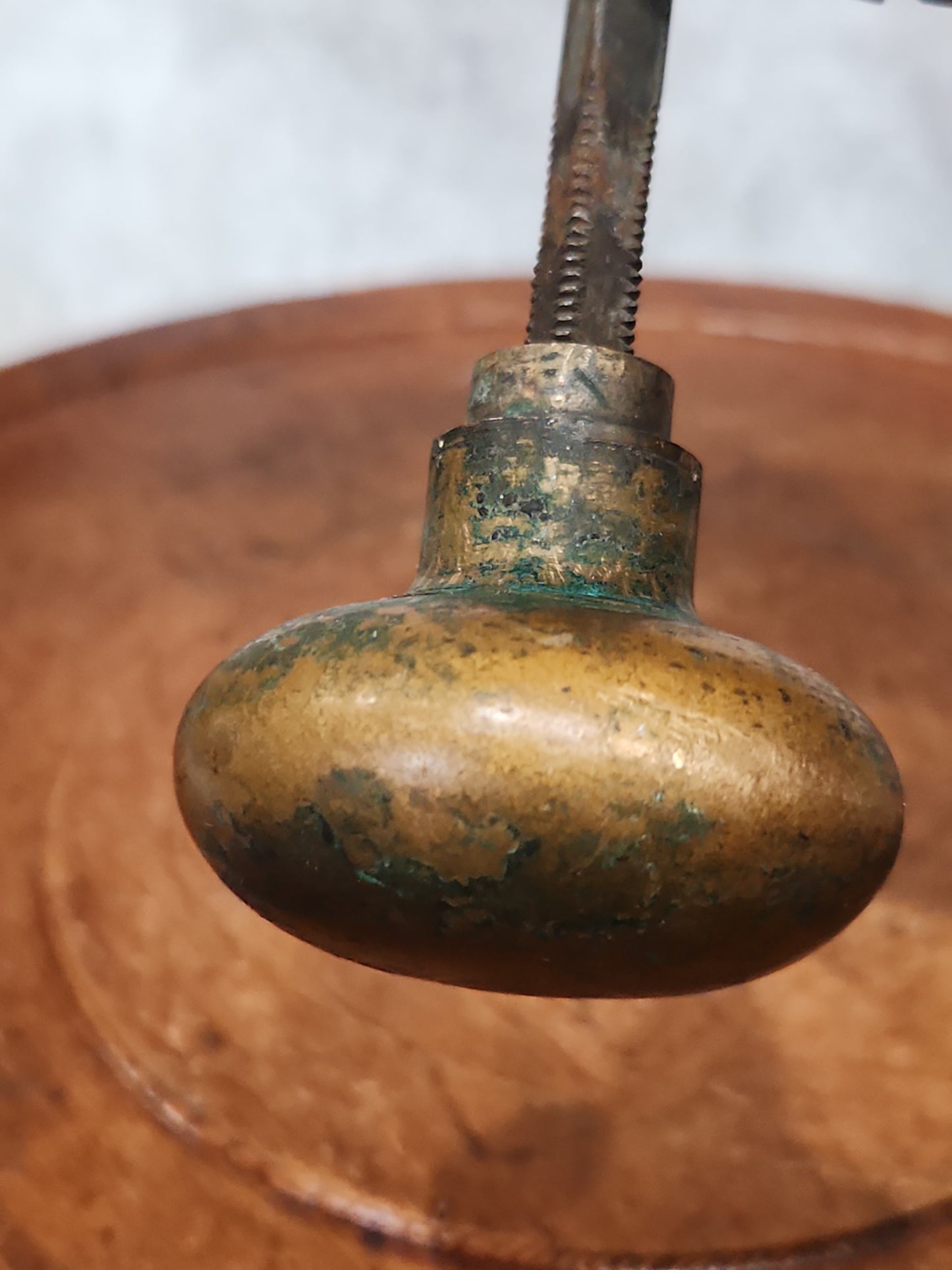 Antique UNMATCHING Glass and Metal Door Knobs attached to a stem kn21