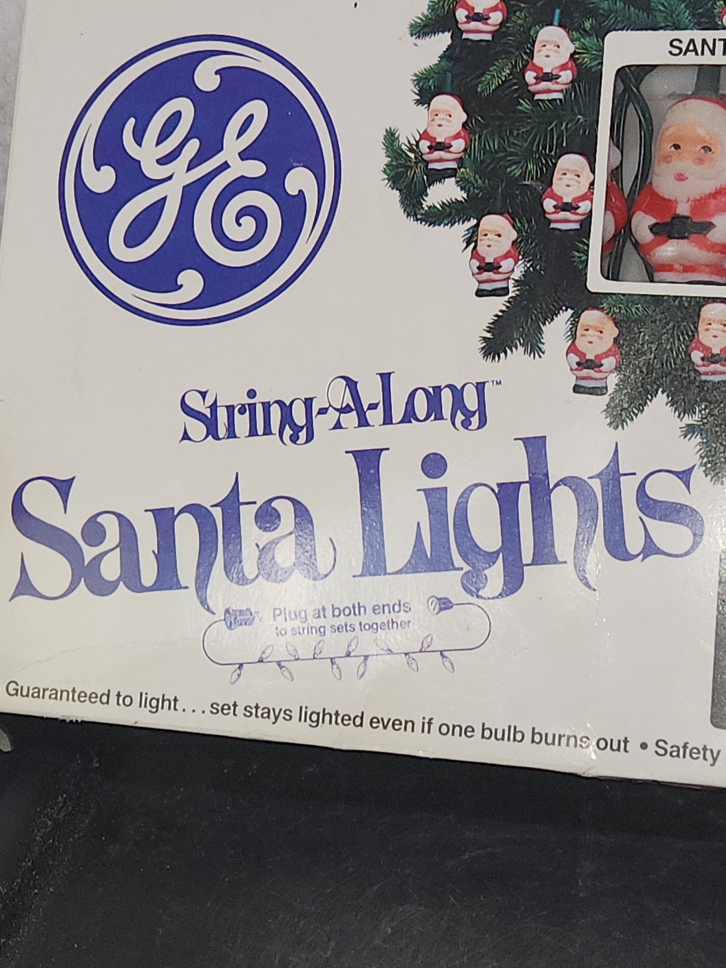 Vintage NIB String-a-Long Santa Lights General Electric NOS