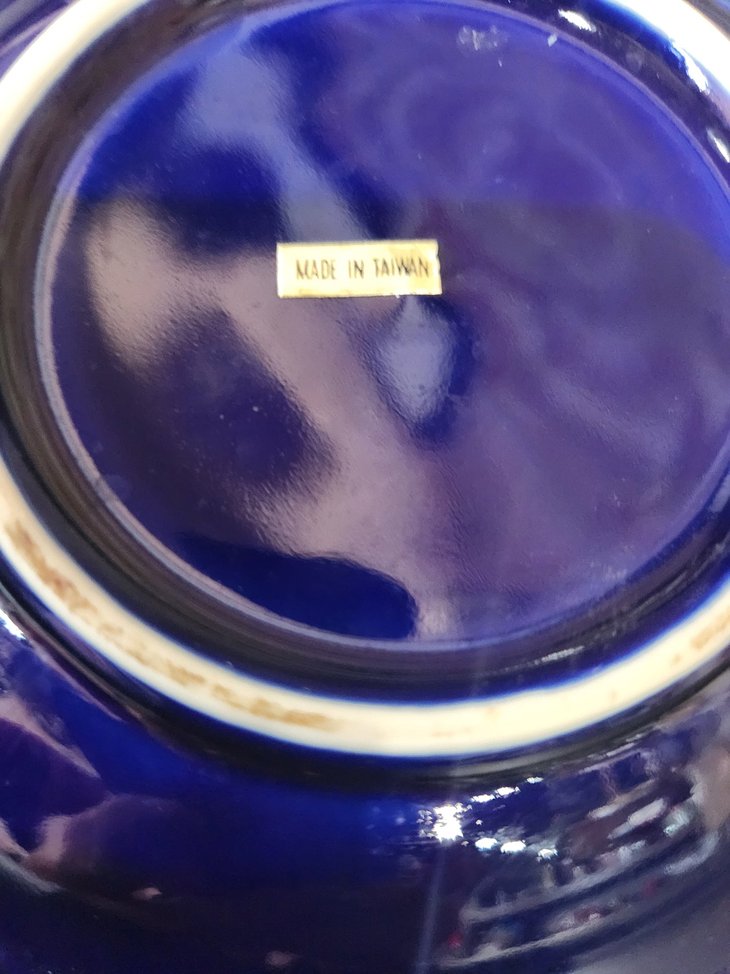 Porcelain Small Pitcher Bowl Set Taiwan Blue Floral Gold Trim Accent pit23