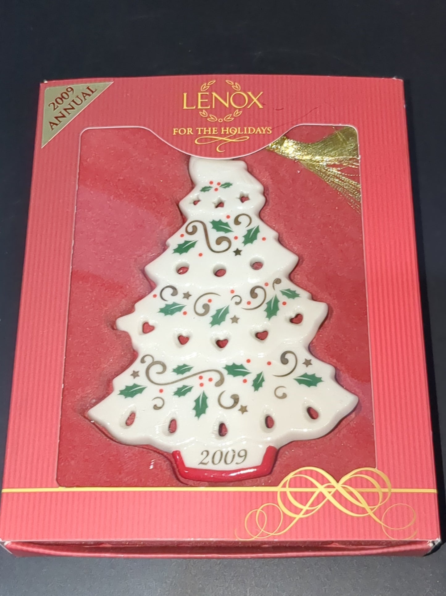 Lenox 2009 Annual porcelain ornament Joyous Tidings Tree Ornament len22