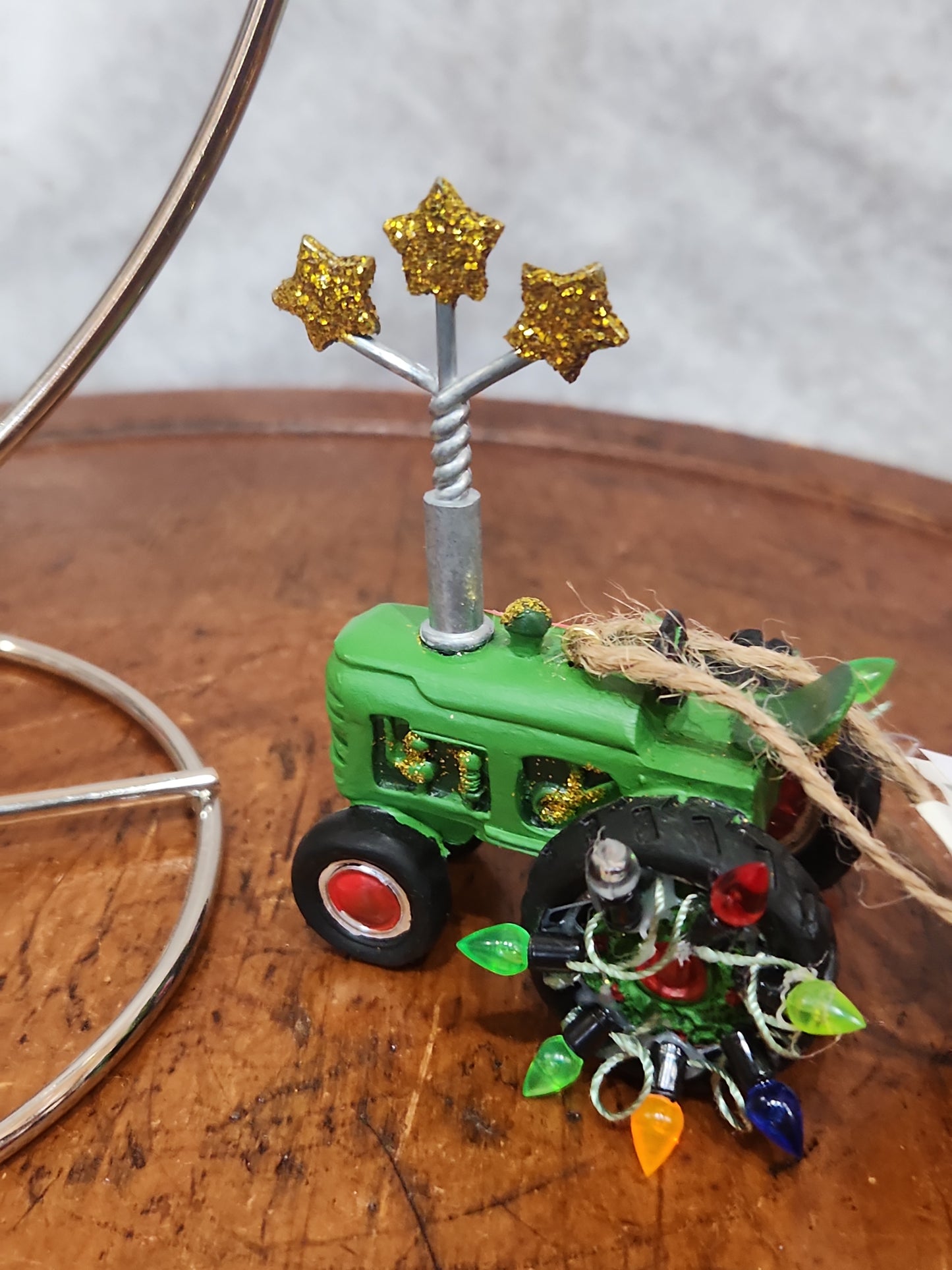 3.25" Green RESIN TRACTOR ORNAMENT ot1