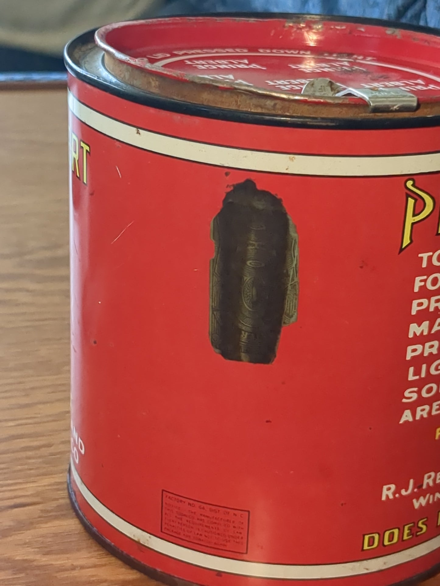 Vintage Prince Albert Can tobacco with lid opener t11