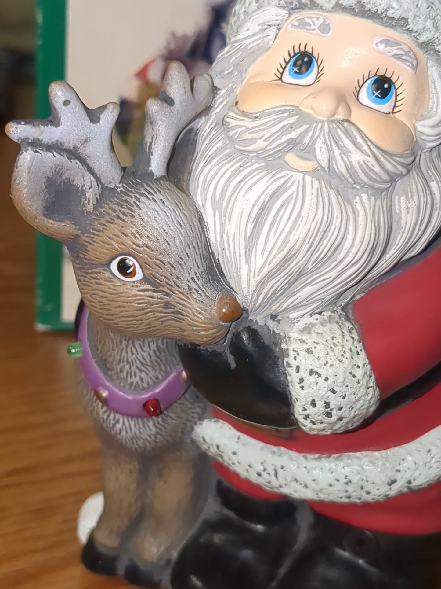 Motion Activated Season's Greeters Santa and Reindeer Figurine. s516