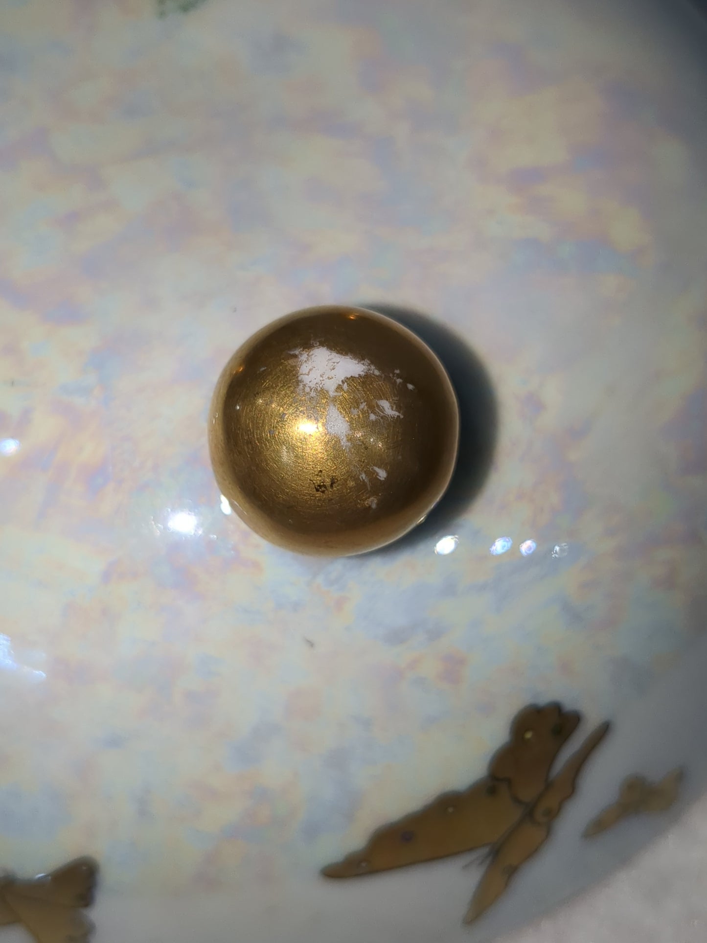 Antique Royal Rudolstadt Prussia iridescent gold trimmed gold butterfly gold footed bowl bwl54