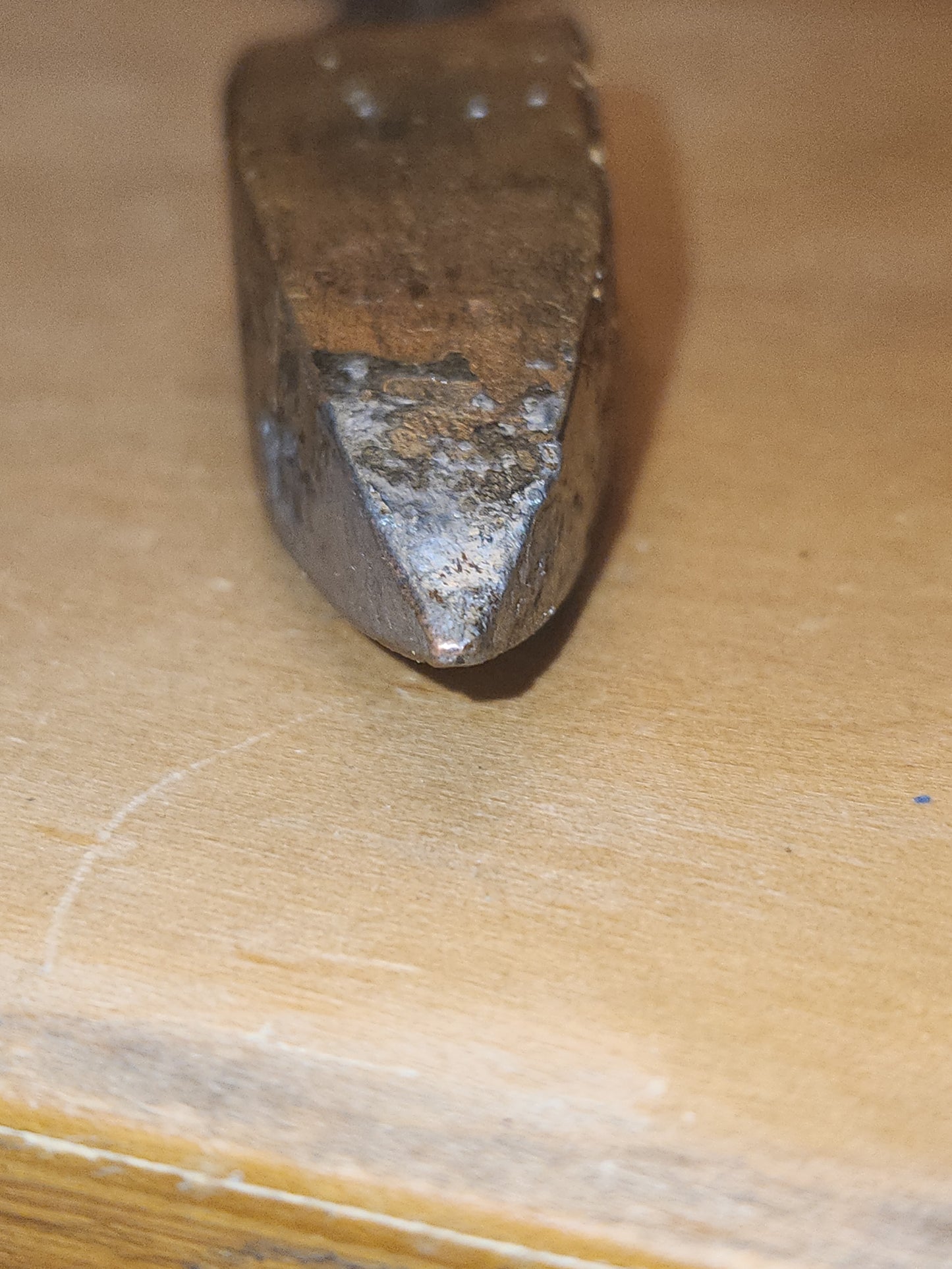 Antique Primitive Blacksmith Soldering Tool with Copper Steel Wood