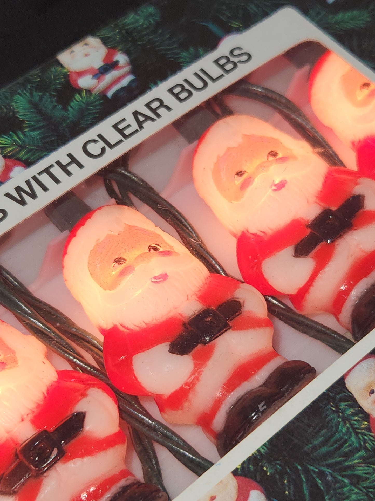 Vintage NIB String-a-Long Santa Lights General Electric NOS