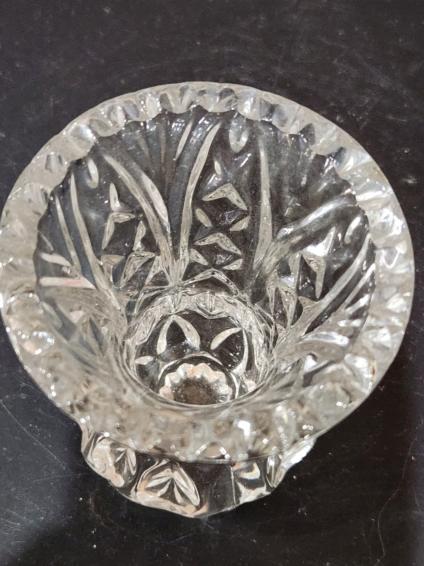 Vintage Mid Century Glass Crystal Yugoslavia Zajecar Vase or toothpick holder vas67