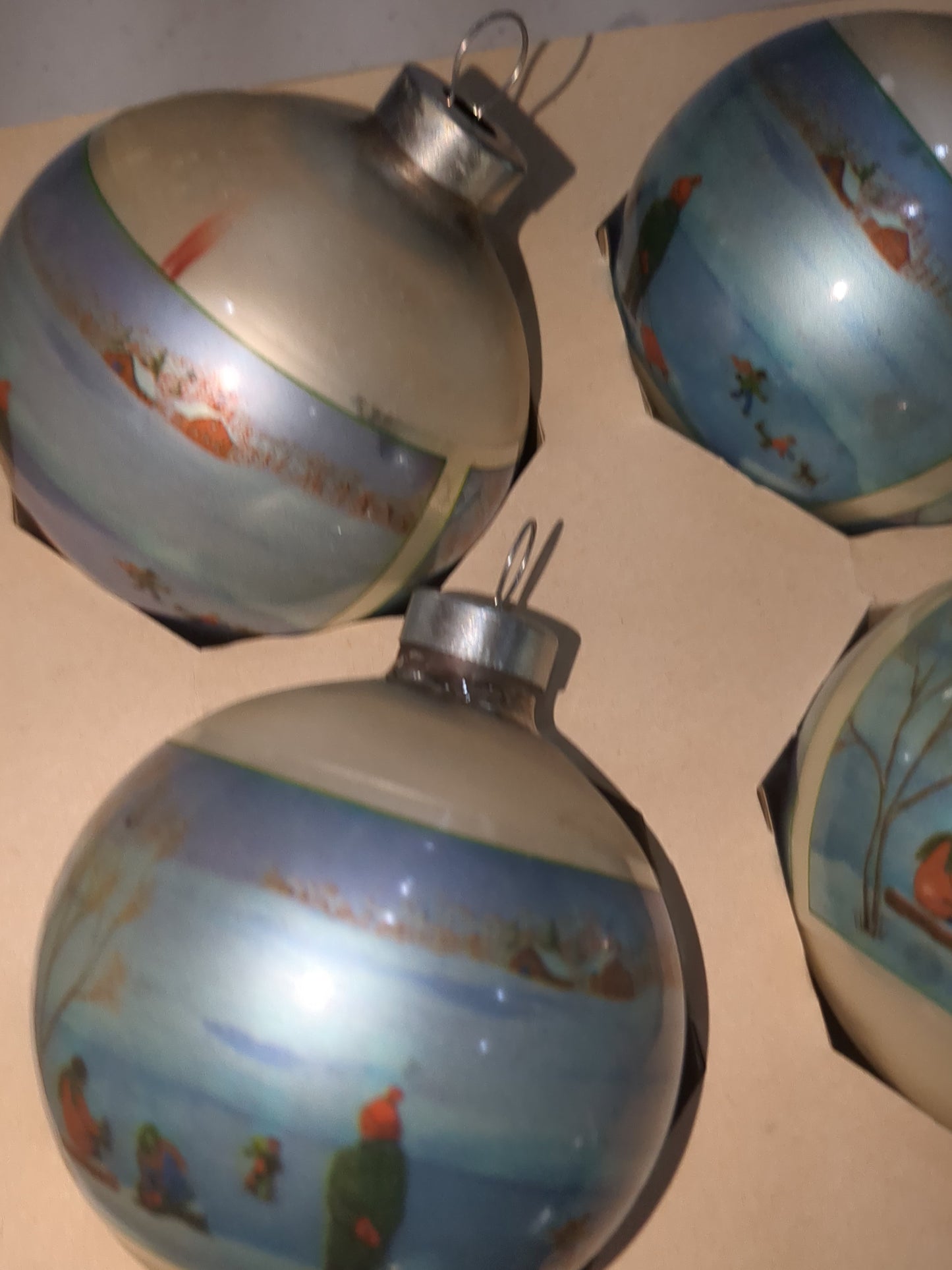 BO3 box of Noelle sledding glass ornaments