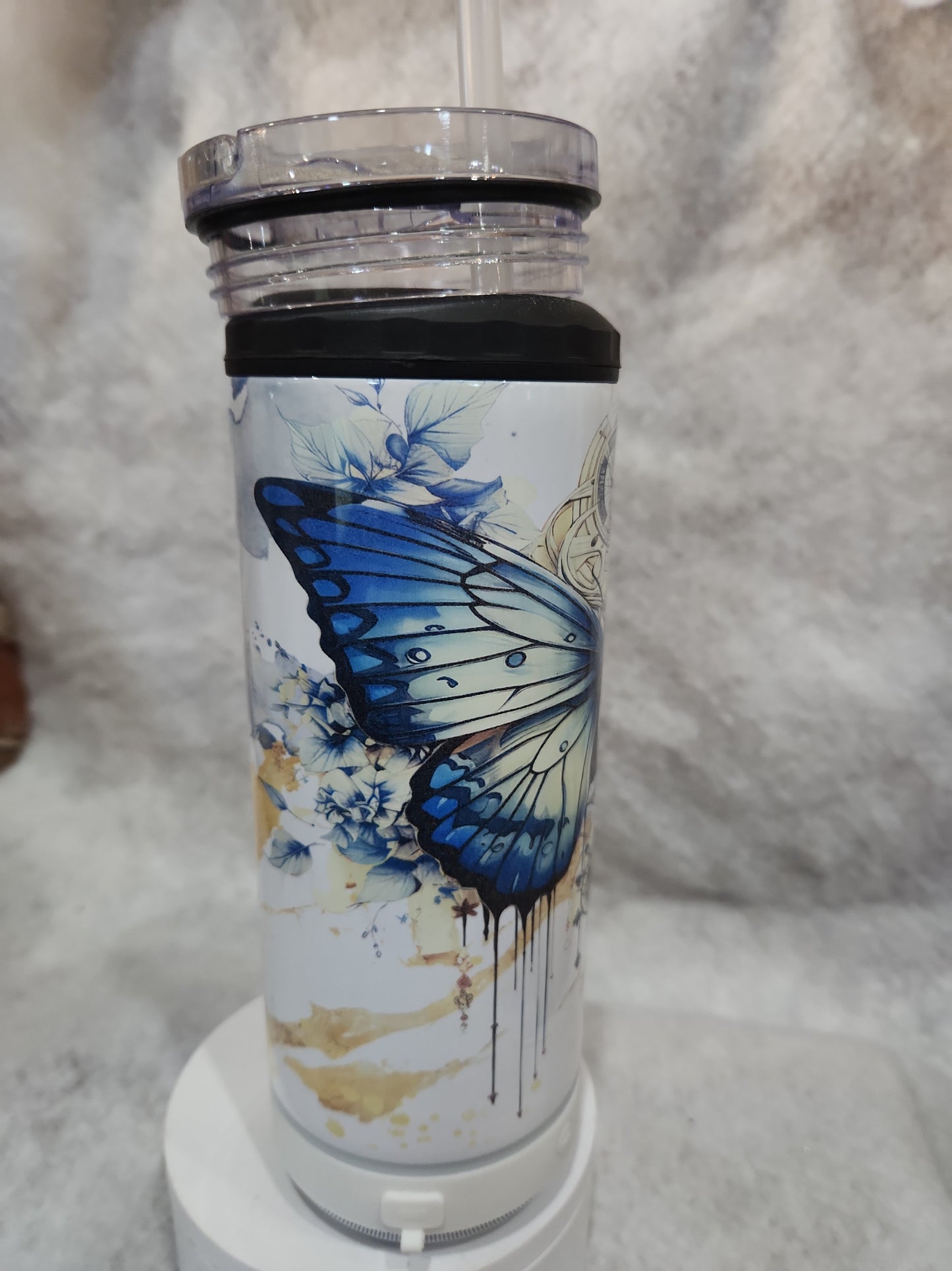 17 Oz Speaker, can cooler, & Tumbler With Butterfly stb6