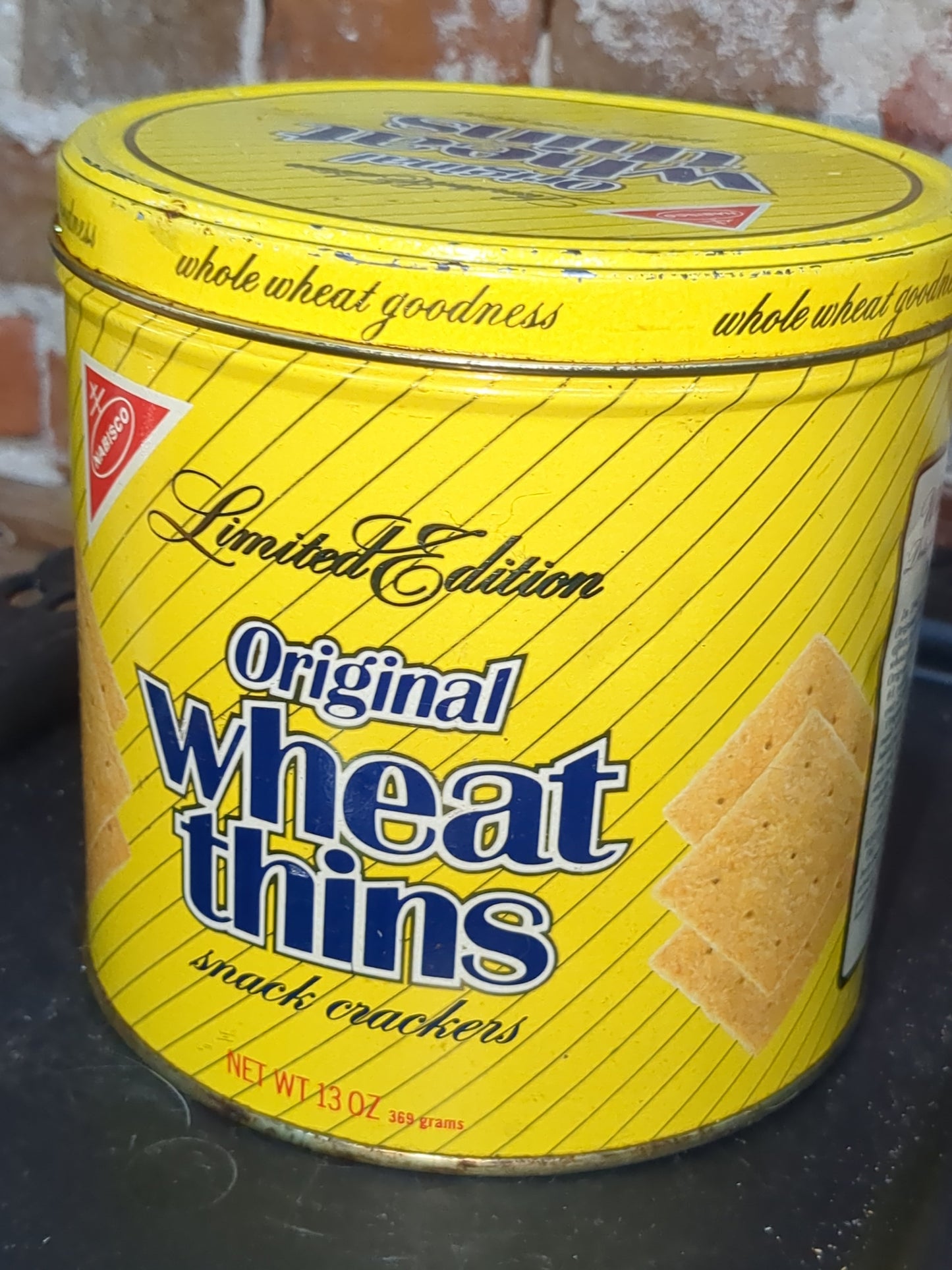Vintage 1987 Nabisco Original Wheat Thins Snack Cracker Tin 13oz Limited Edition tin900