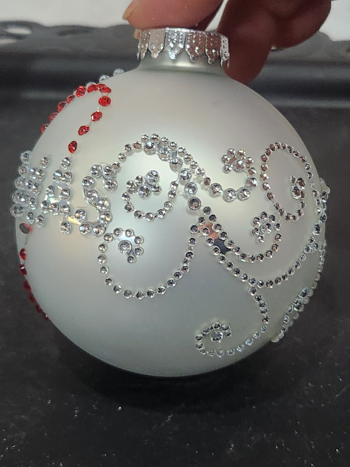 I love Christmas Bling by Krebs glass Chrristmas ornament