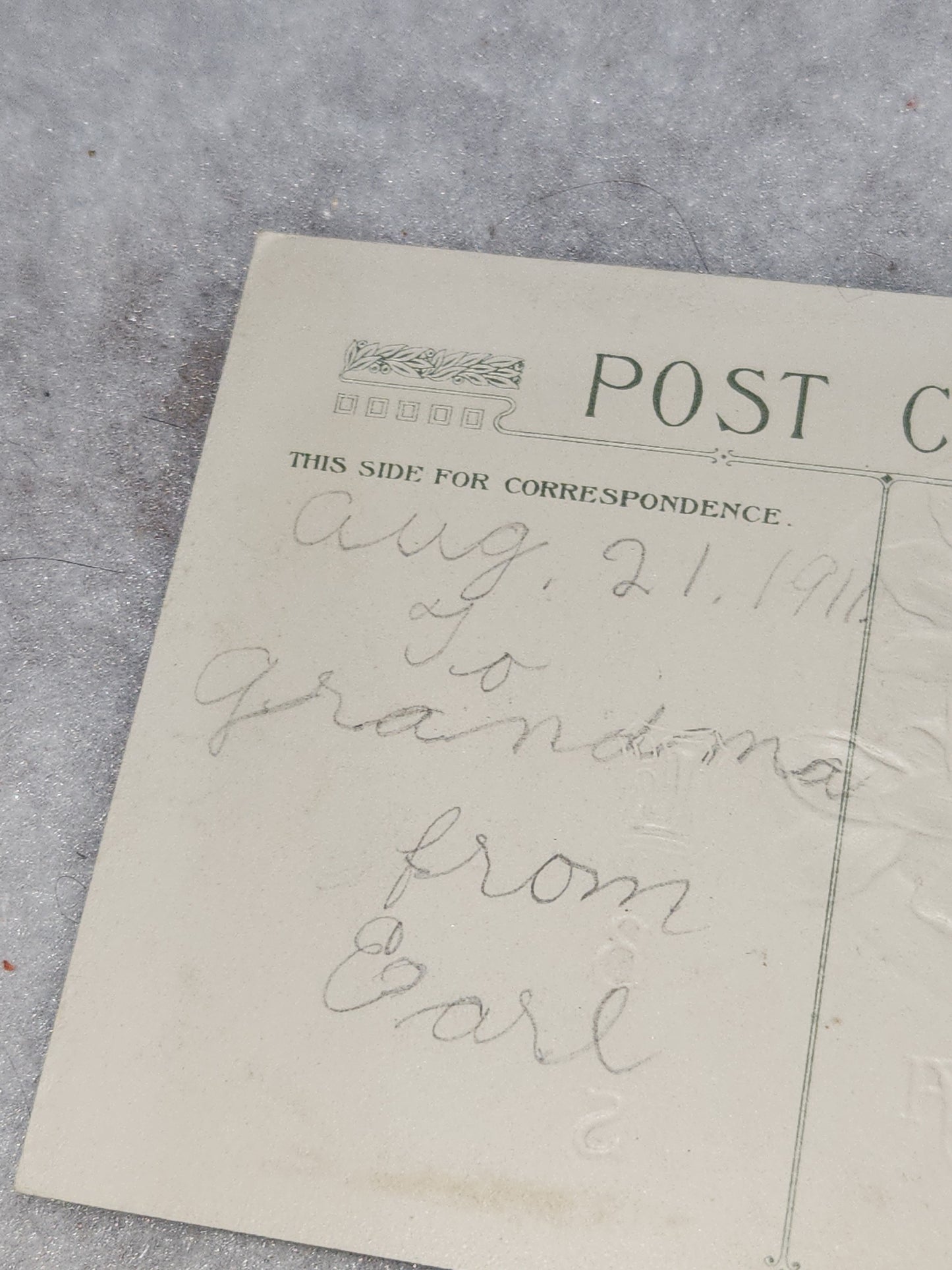 Antique Vintage Embossed Postcard Best Wishes Birthday Wishes Germany John Winsch 1912 pc67