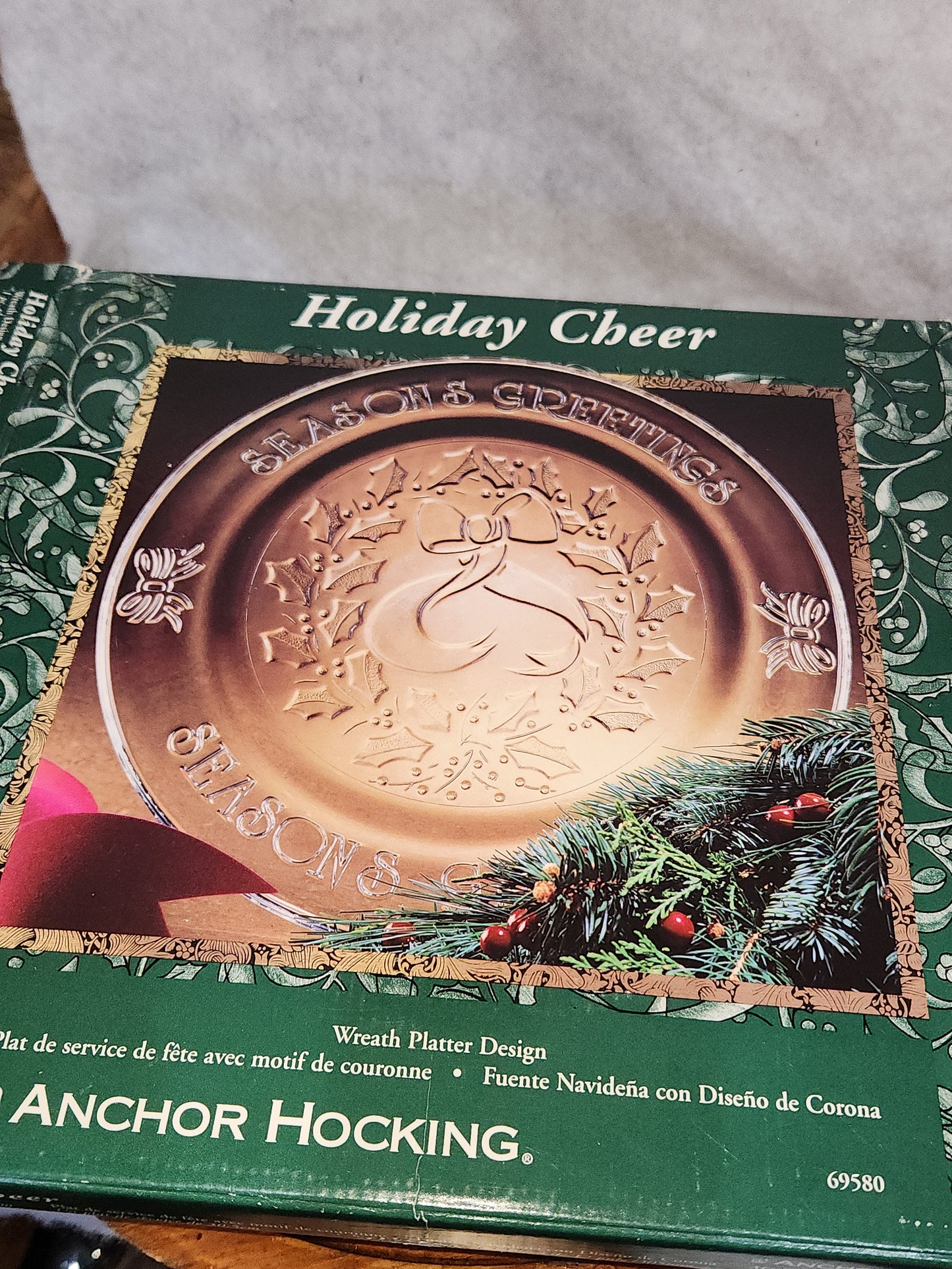 Vintage Anchor Hocking Wreath Platter Design ah7