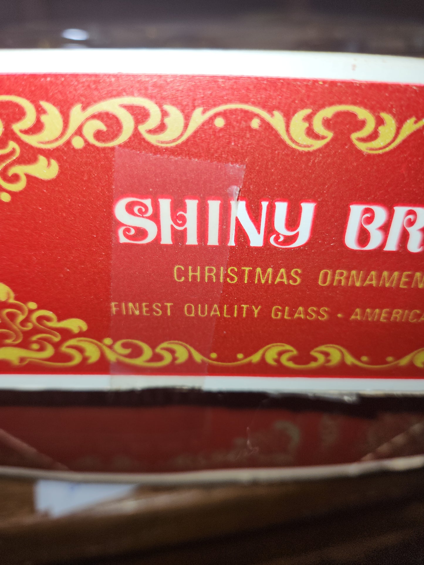 Box of Shiny Brite gold ornament 2 1/4" bo21