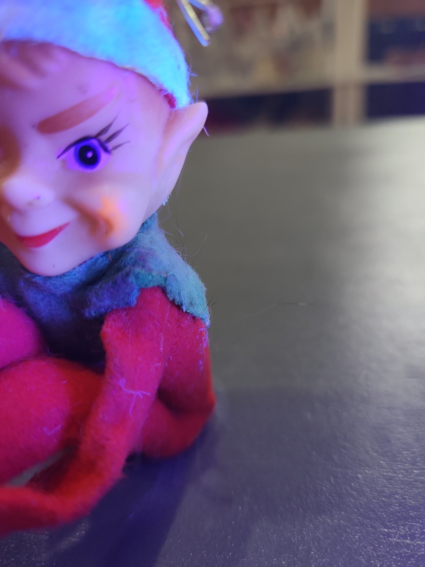 Vintage Rubber Face Knee Hugger Elf Pixie Mid Century Modern Christmas elf27