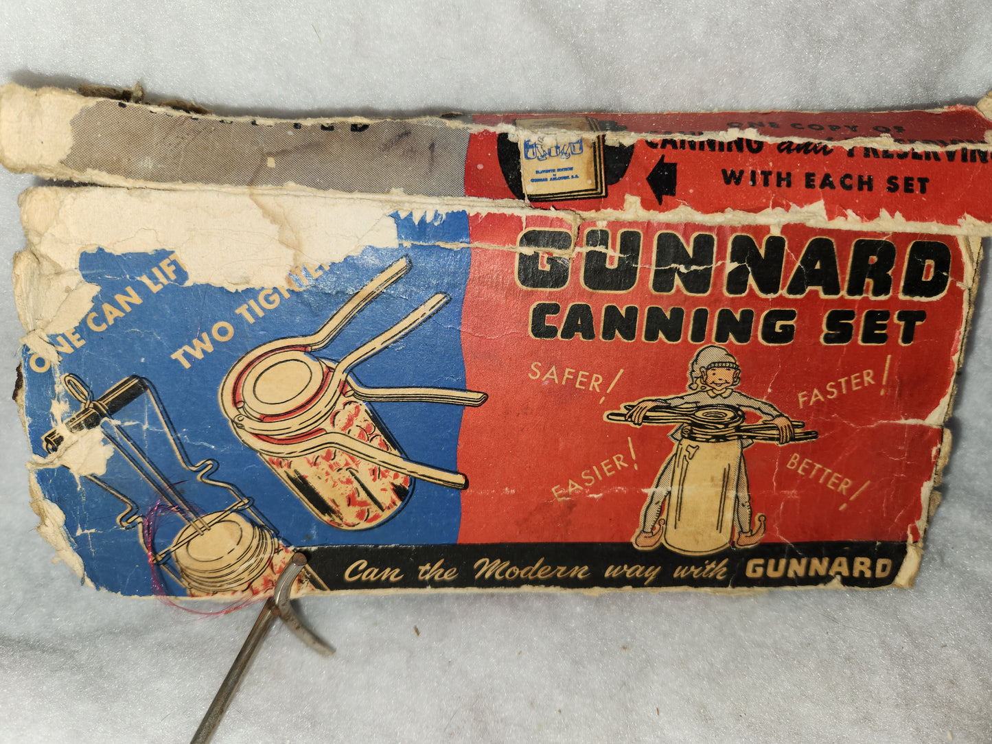 Vintage Gunnard Canning Set with box jar holder jat opener and Jar lifter kit793