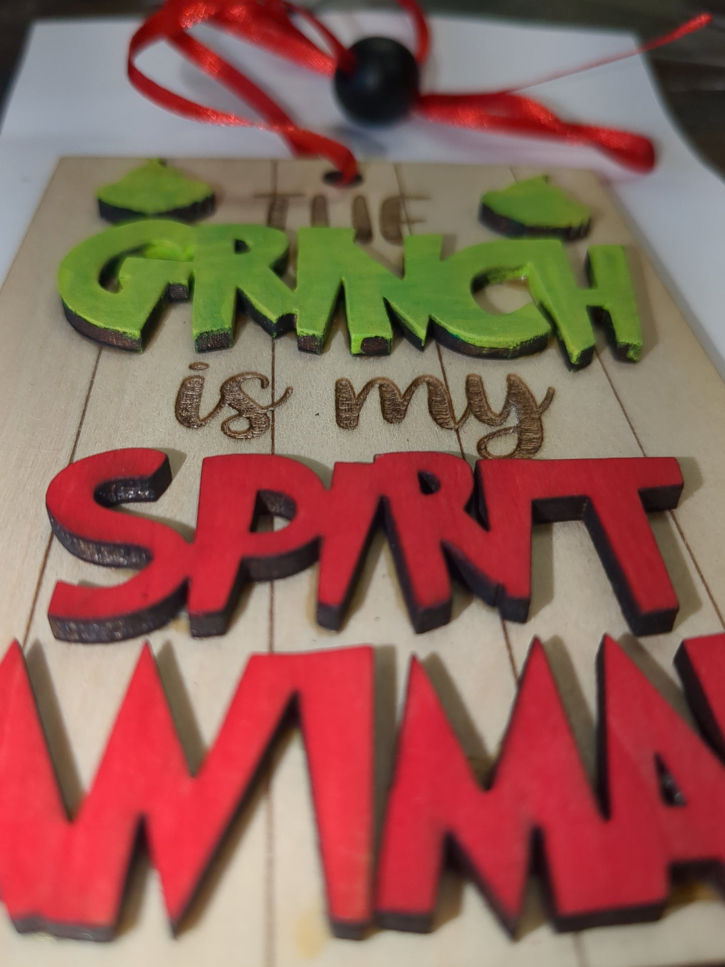 Ornament or car charm "The Grinch is My Spirit Animal"