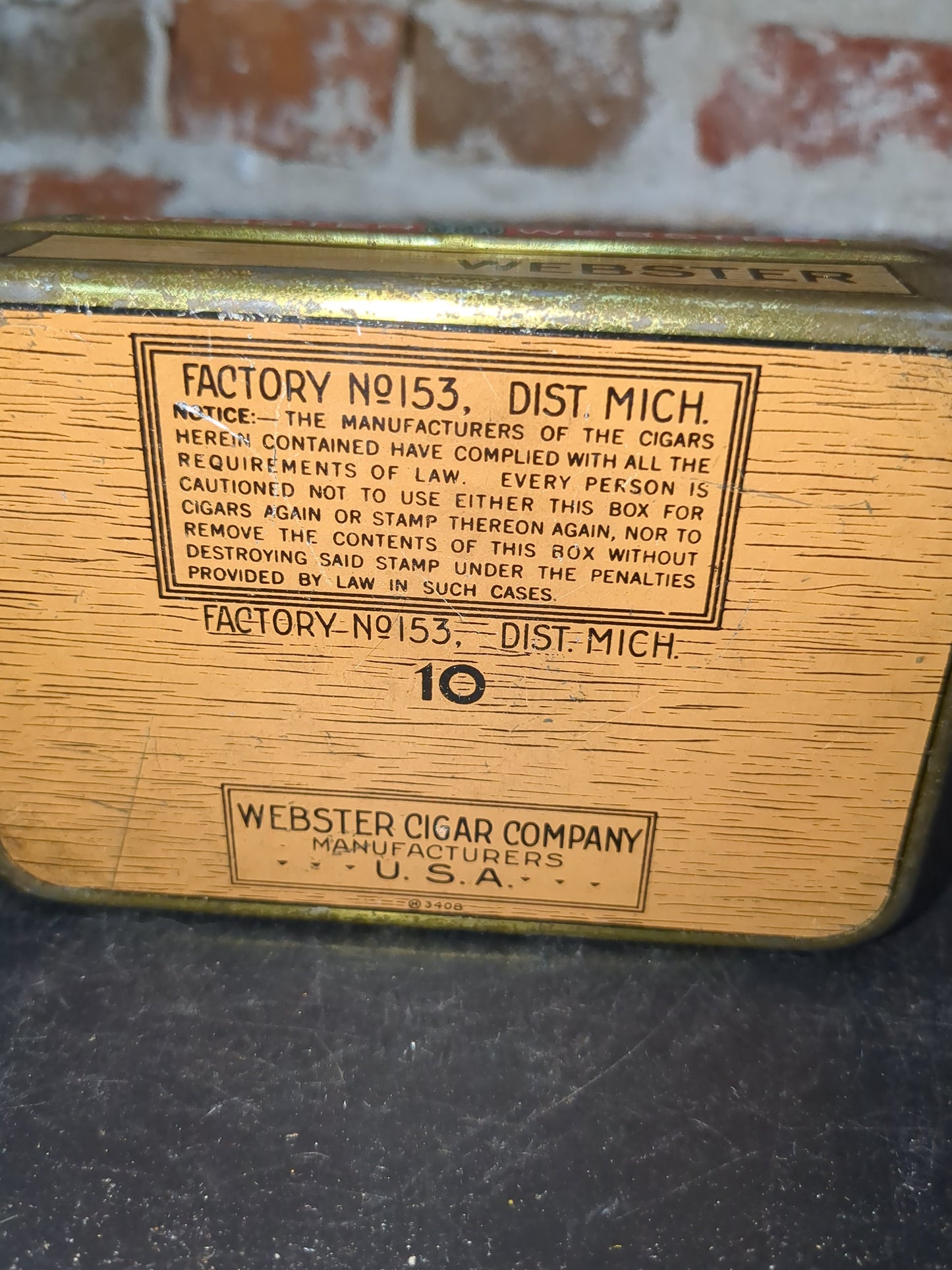 VINTAGE ADVERTISING  EMPTY WEBSTER FLAT TOBACCO POCKET TIN  tin504