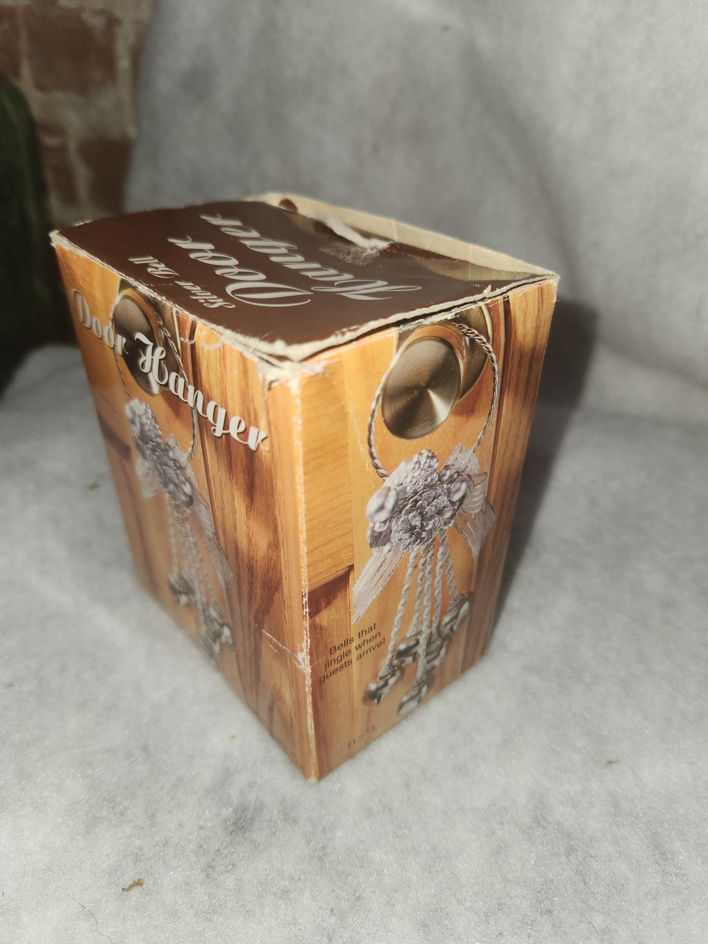NOS GIFTCO SILVER BELL DOOR KNOB HANGER 12" LONG NEW IN BOX METAL dk7
