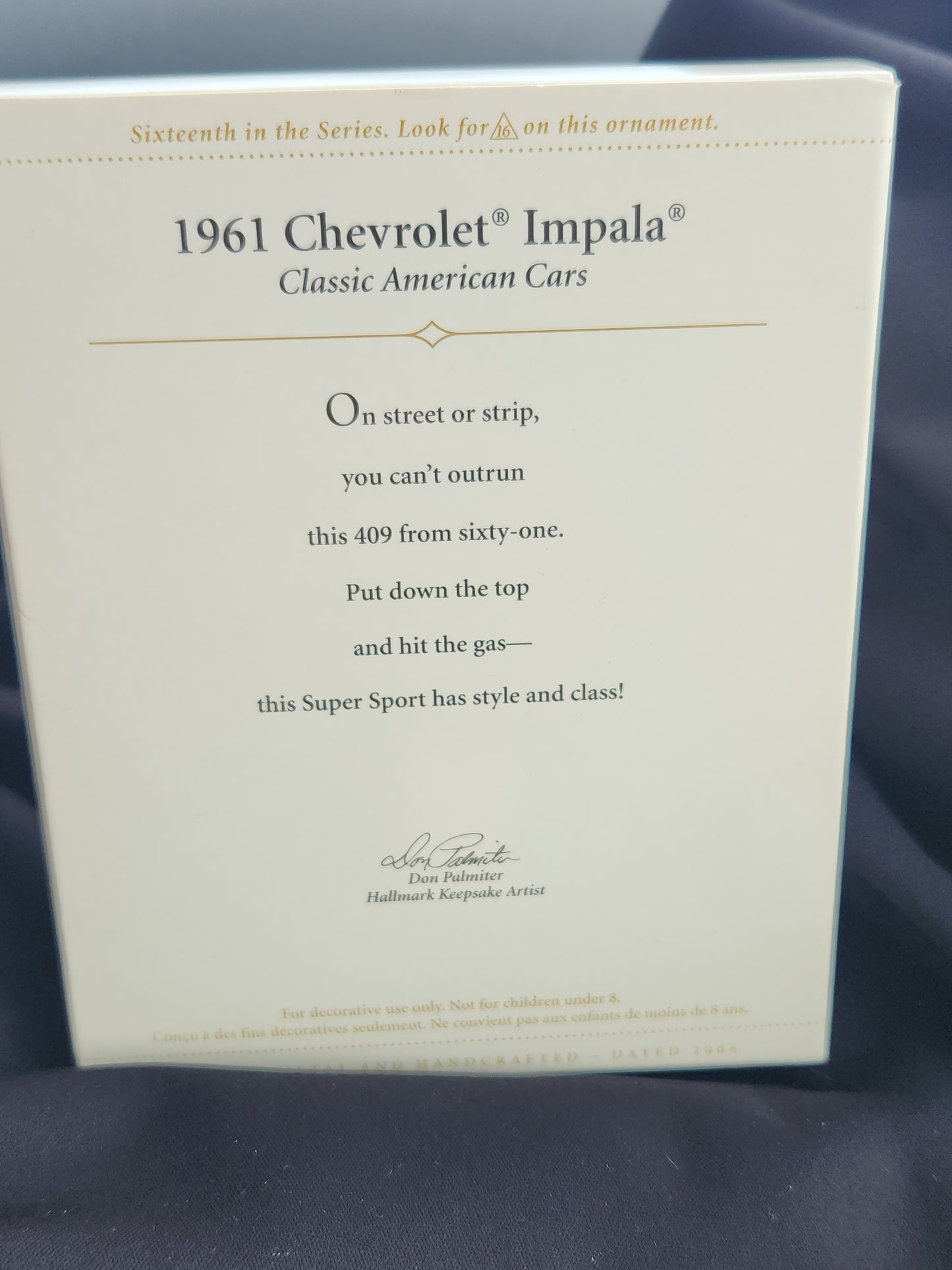 Hallmark Keepsake Ornament 1961 Chevrolet Impala Convertible Die Cast Metal 2006
