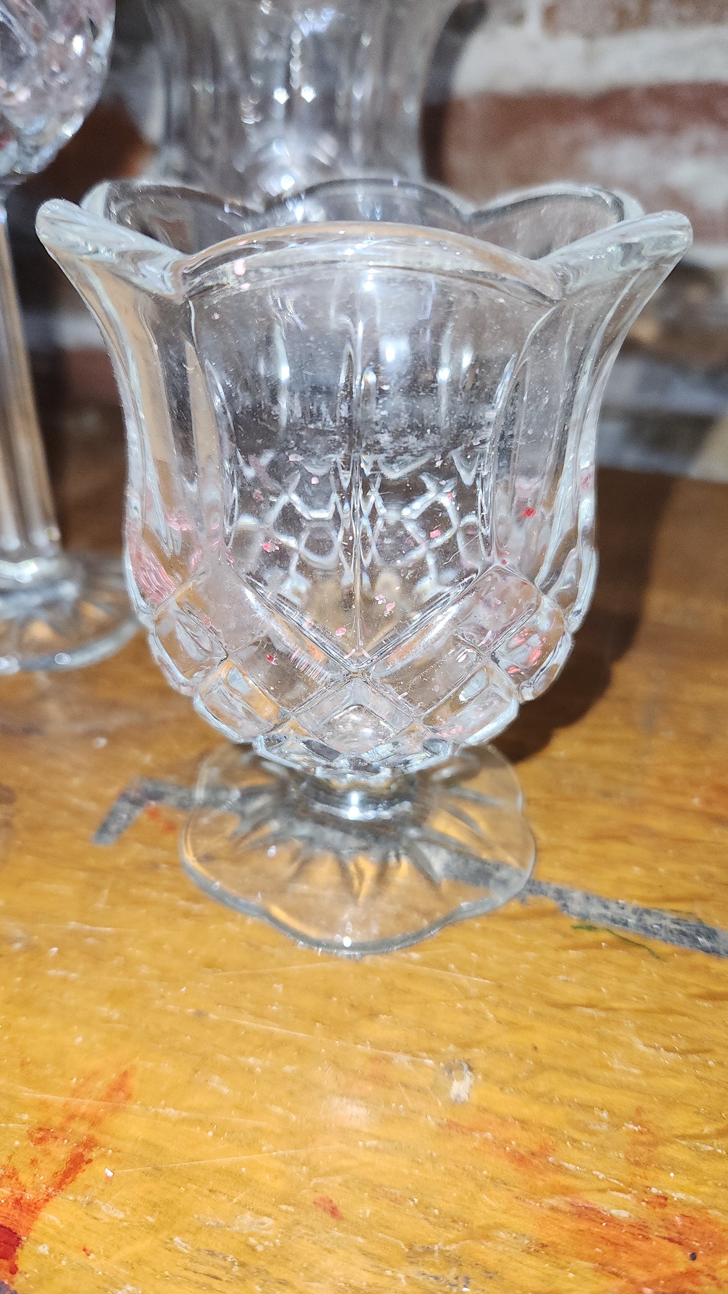 Vintage Home Interior Gifts set of 3 cut glass candleholders hi5