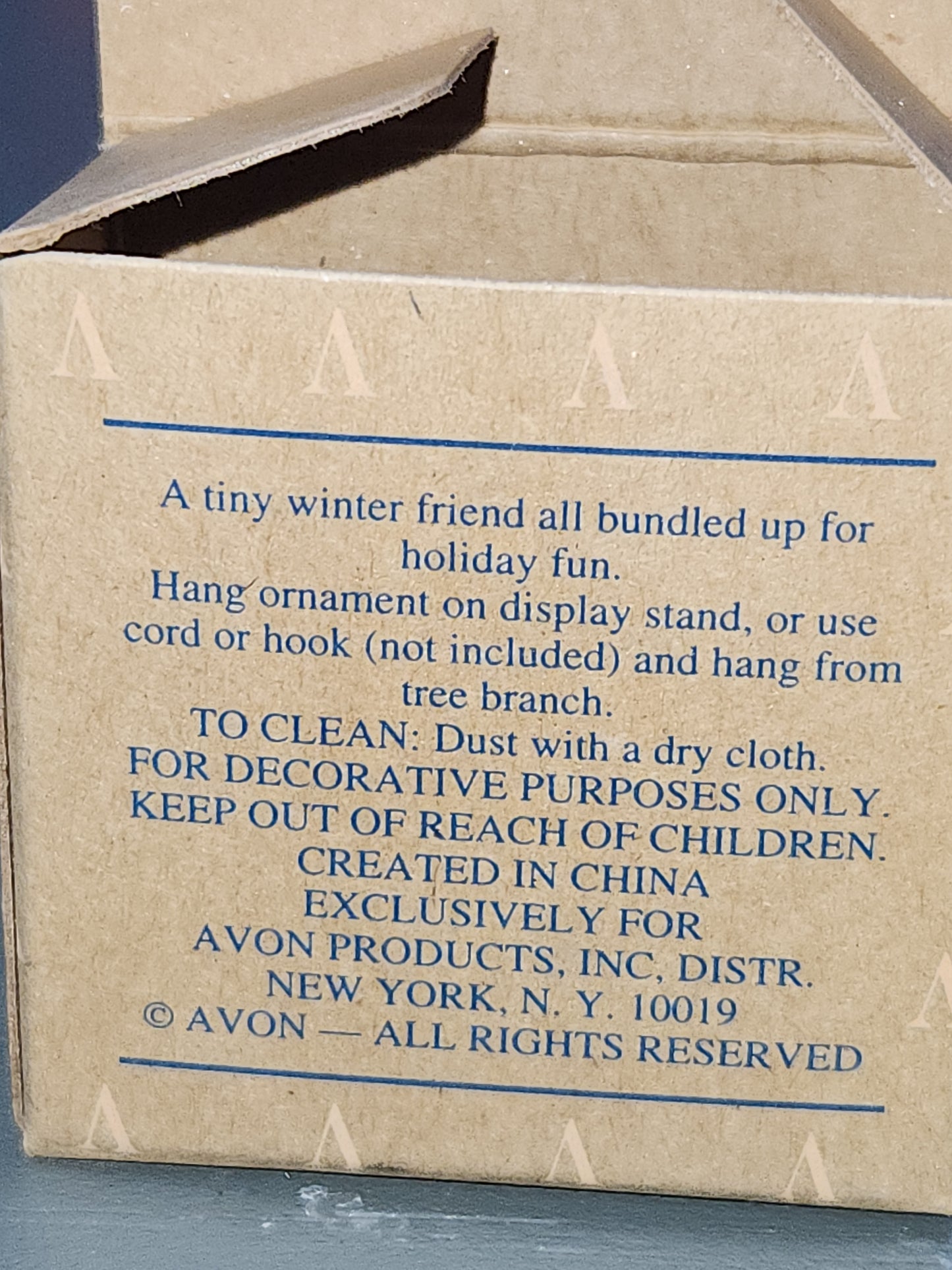 Vintage Avon Wee Winter Friends Ornaments Polar Bear, Seal, Eskimo Set of 3 Ornaments