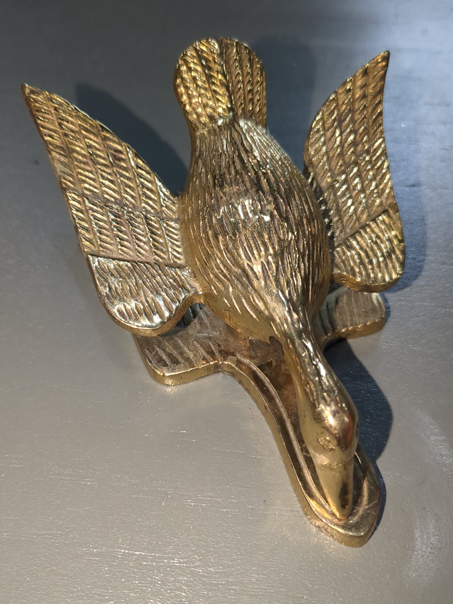 Vintage Virginia Metalcrafters Brass Goose Duck Paper Weight Clip Letter Holder br11